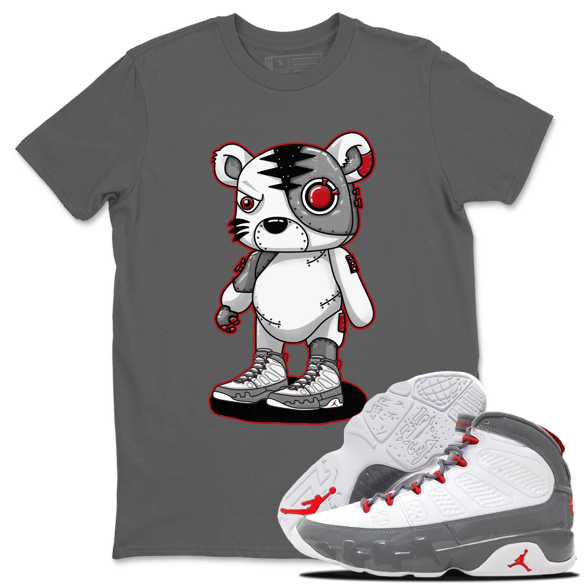 Cyborg Tiger Unisex Tops - Air Jordan 9 Fire Red