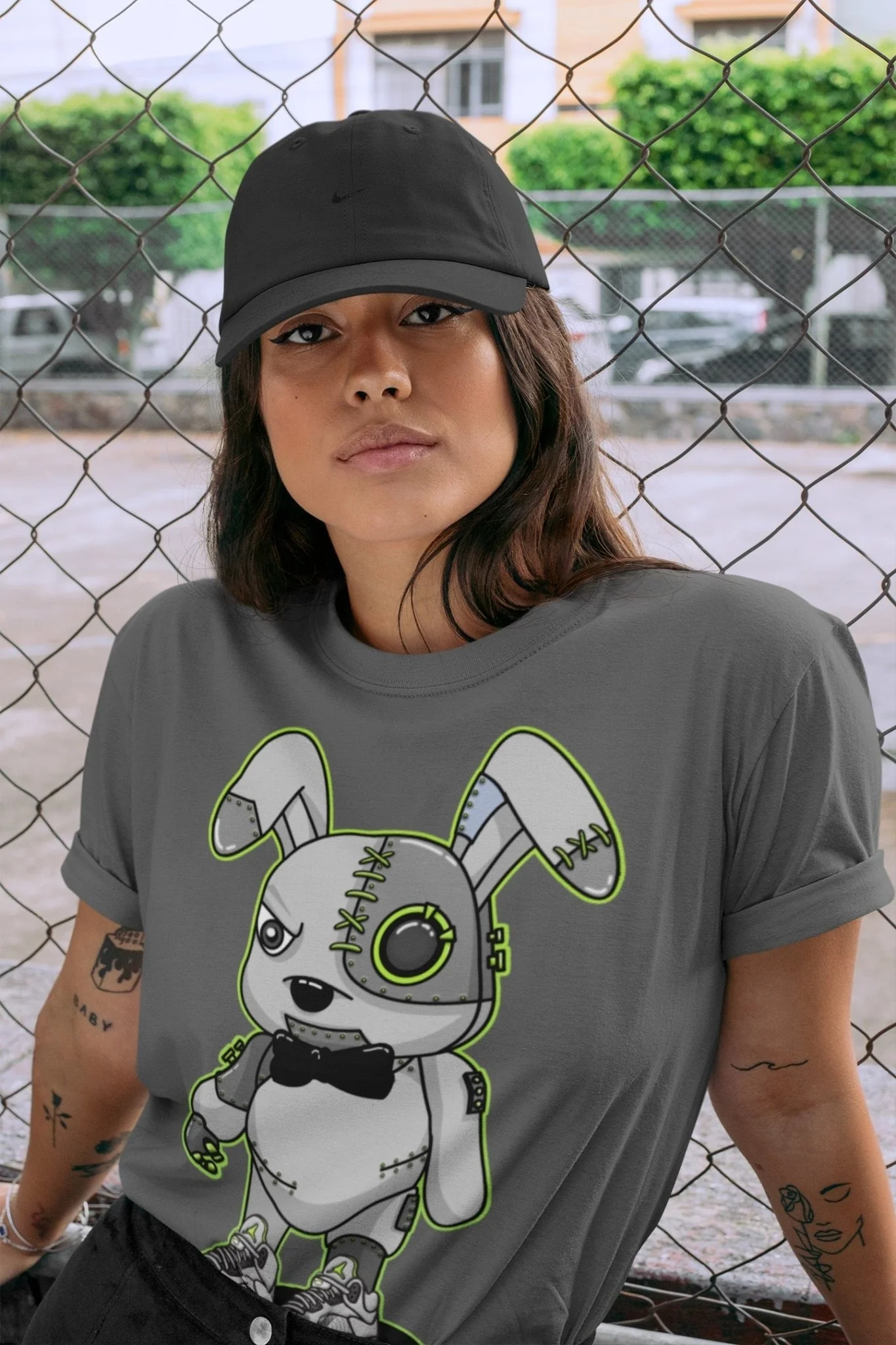 Cyborg Bunny Unisex Tops - Air Jordan 5 Green Bean