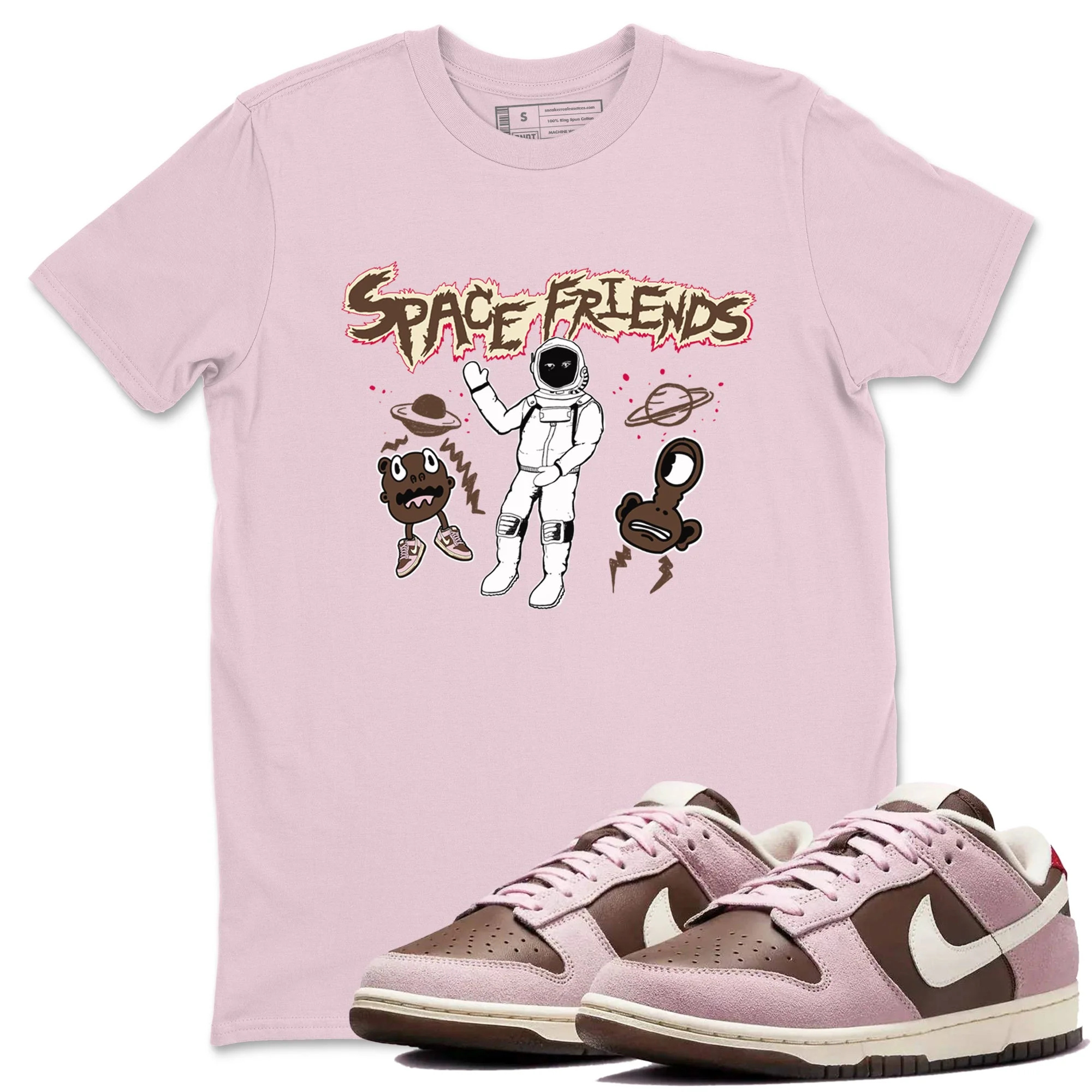 Space Friends Sneaker Tees - Dunk Cacao Wow And Pink Foam