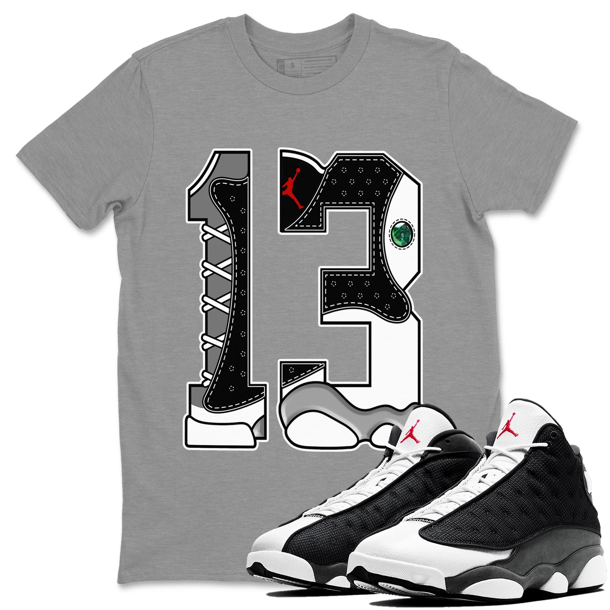 Number 13 Unisex Tops - Air Jordan 13 Black Flint
