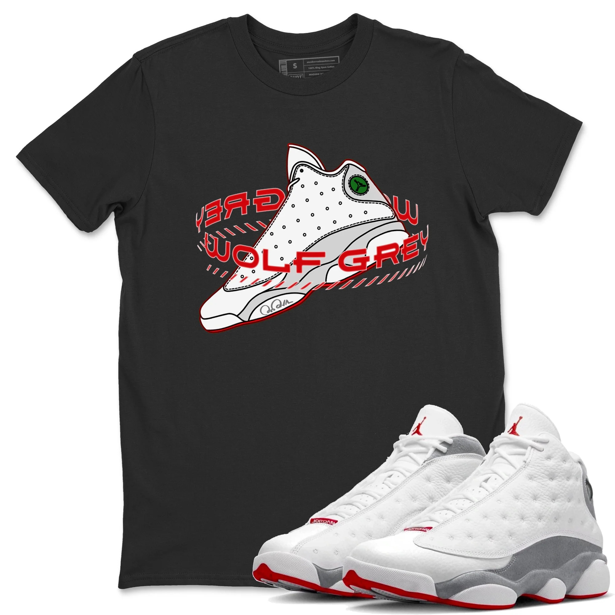 Warping Space Unisex Tops - Air Jordan 13 Wolf Grey