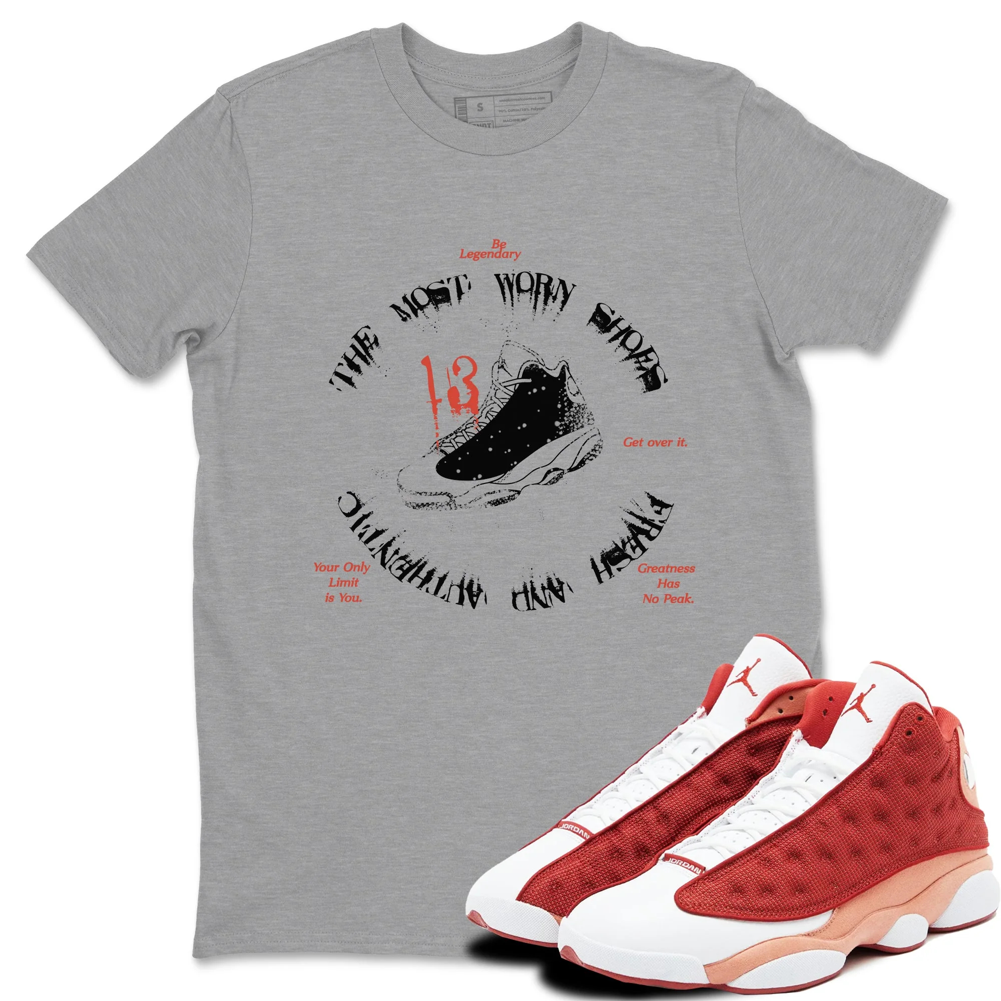 The Most Worn Shoes Sneaker Tees - Air Jordan 13 Dune Red