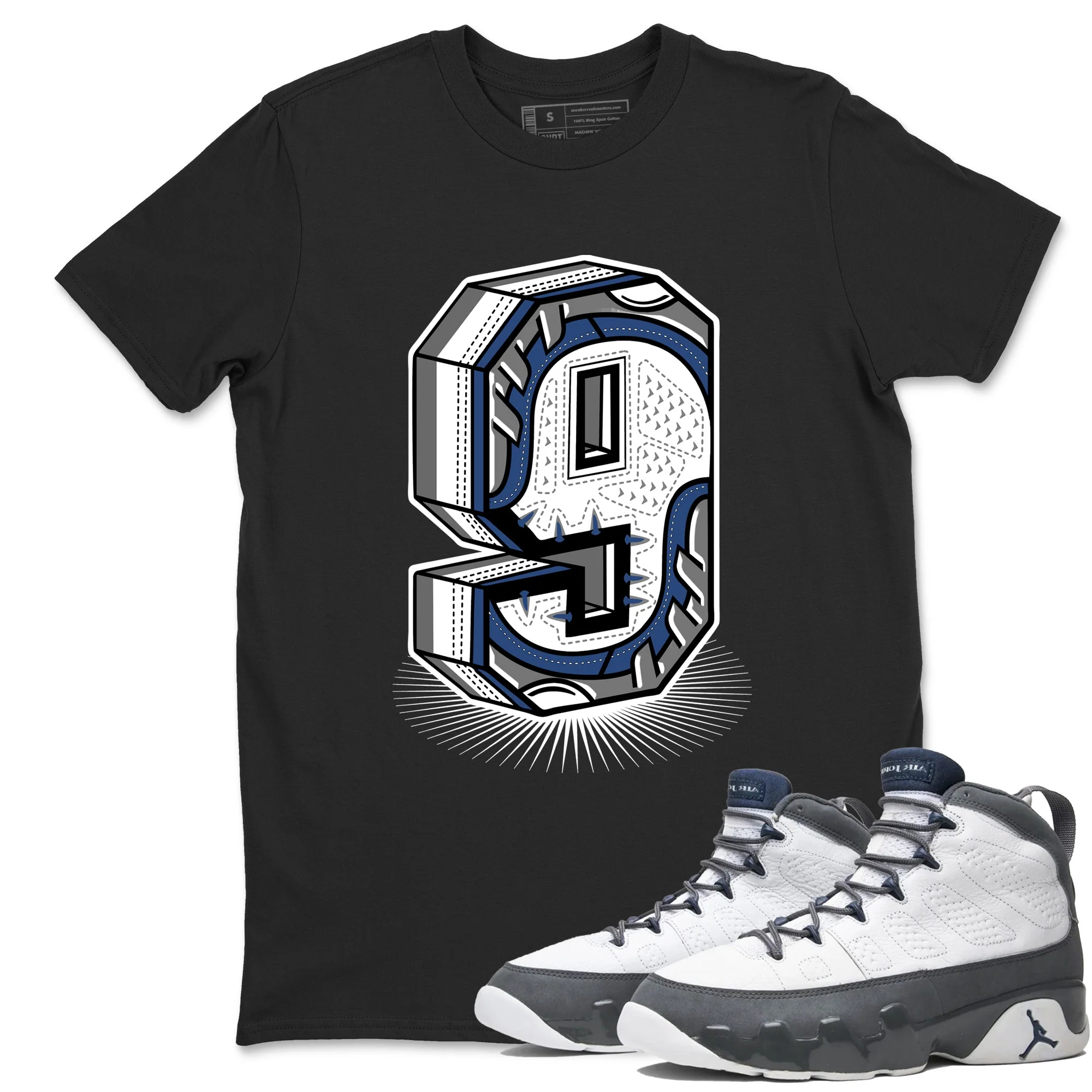 Number Statue Sneaker Tees - Air Jordan 9 Flint Grey