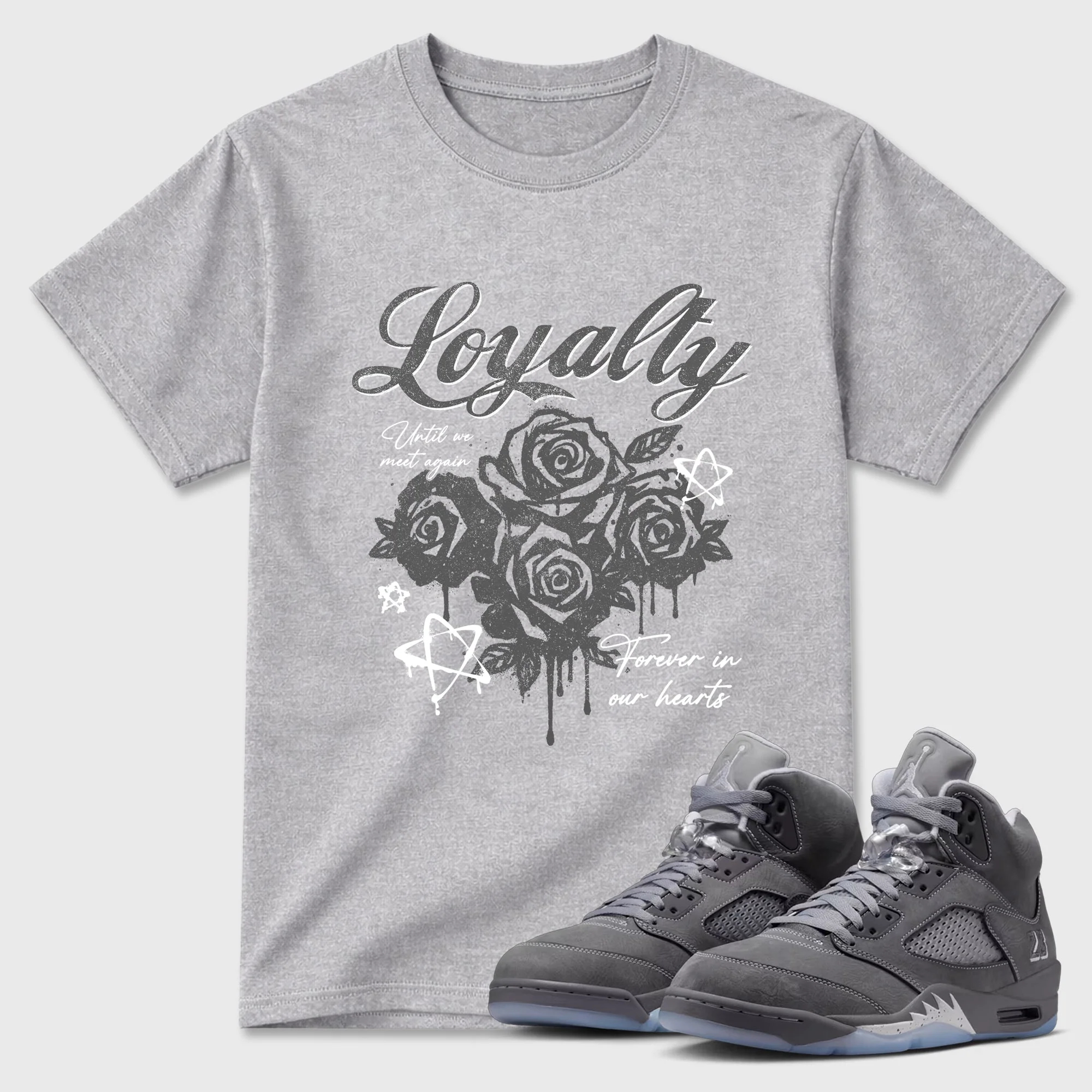 Loyalty Sneaker Tees - Air Jordan 5 Wolf Grey