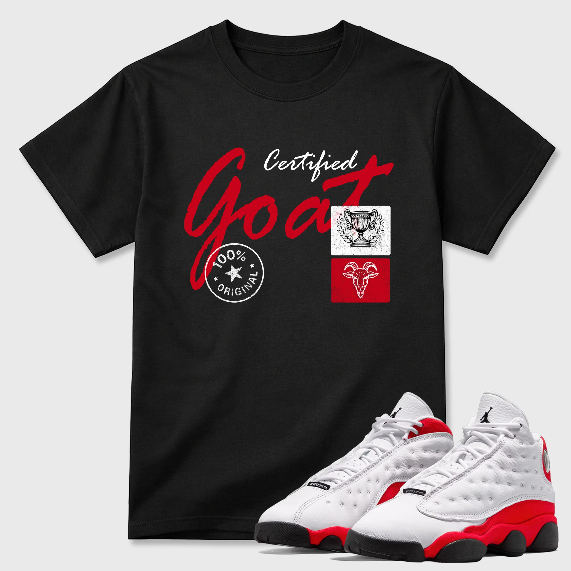 Certified Goat Sneaker Tees - Air Jordan 13 University Red