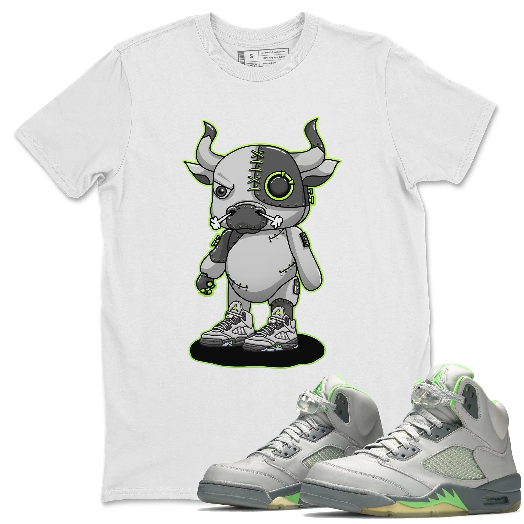 Cyborg Bull Unisex Tops - Air Jordan 5 Green Bean