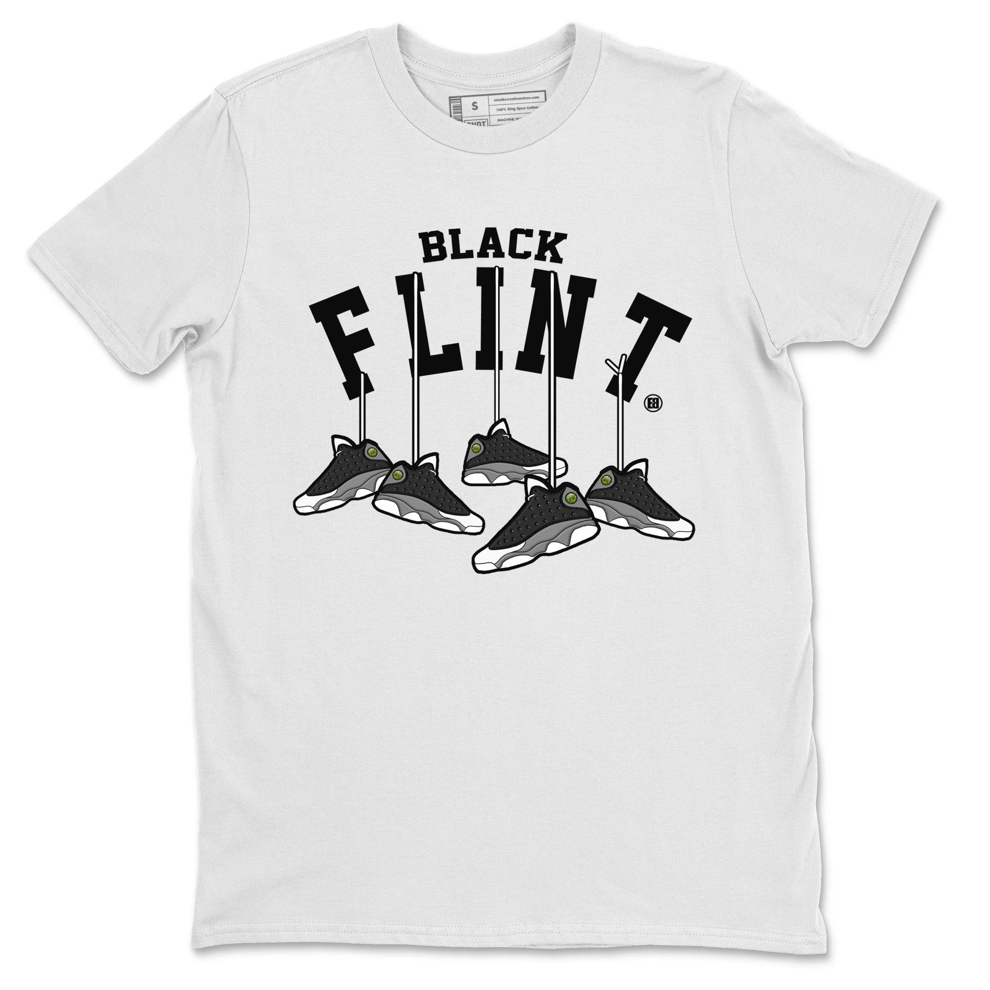 Hanging Sneakers Unisex Tops - Air Jordan 13 Black Flint