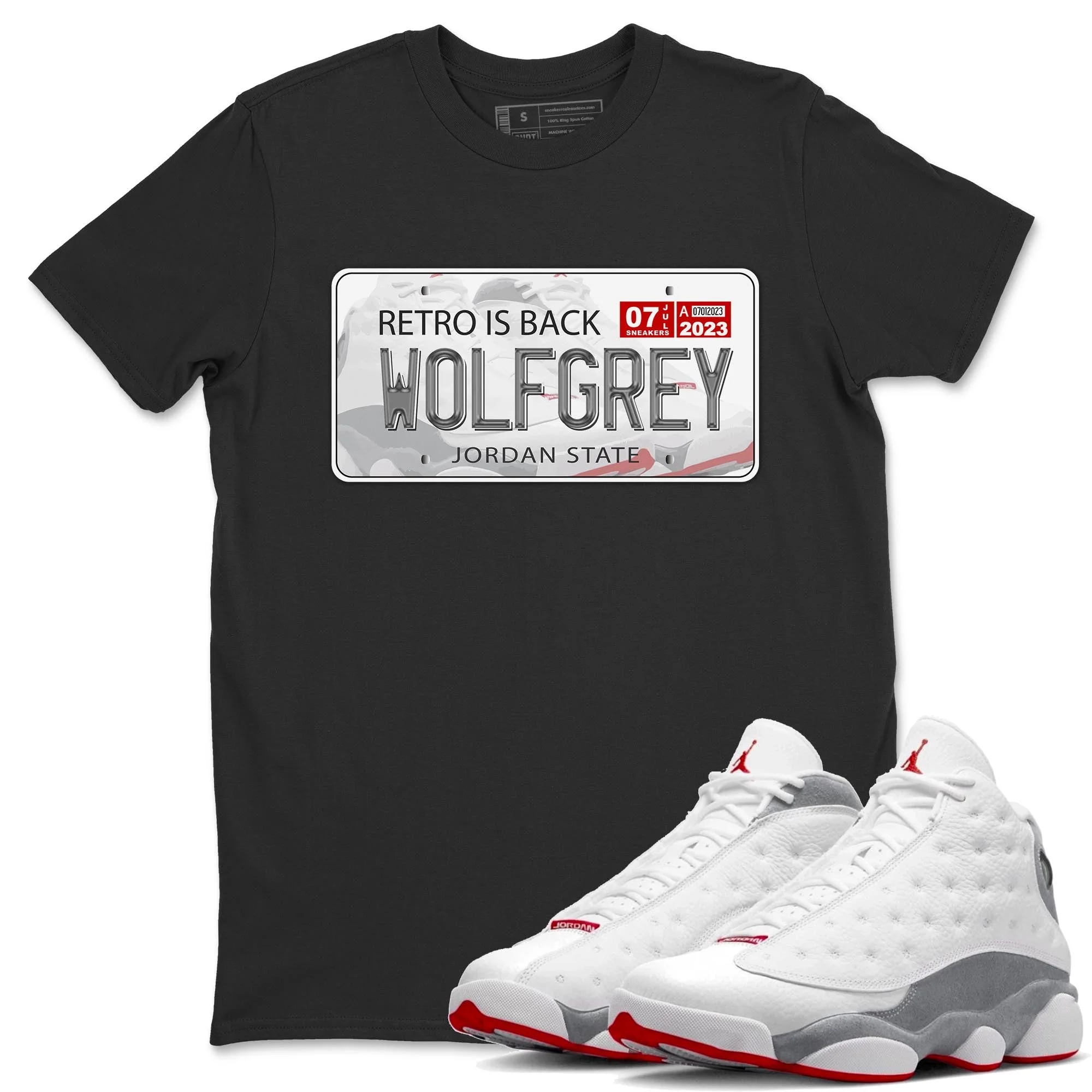 Jordan Plate Unisex Tops - Air Jordan 13 Wolf Grey