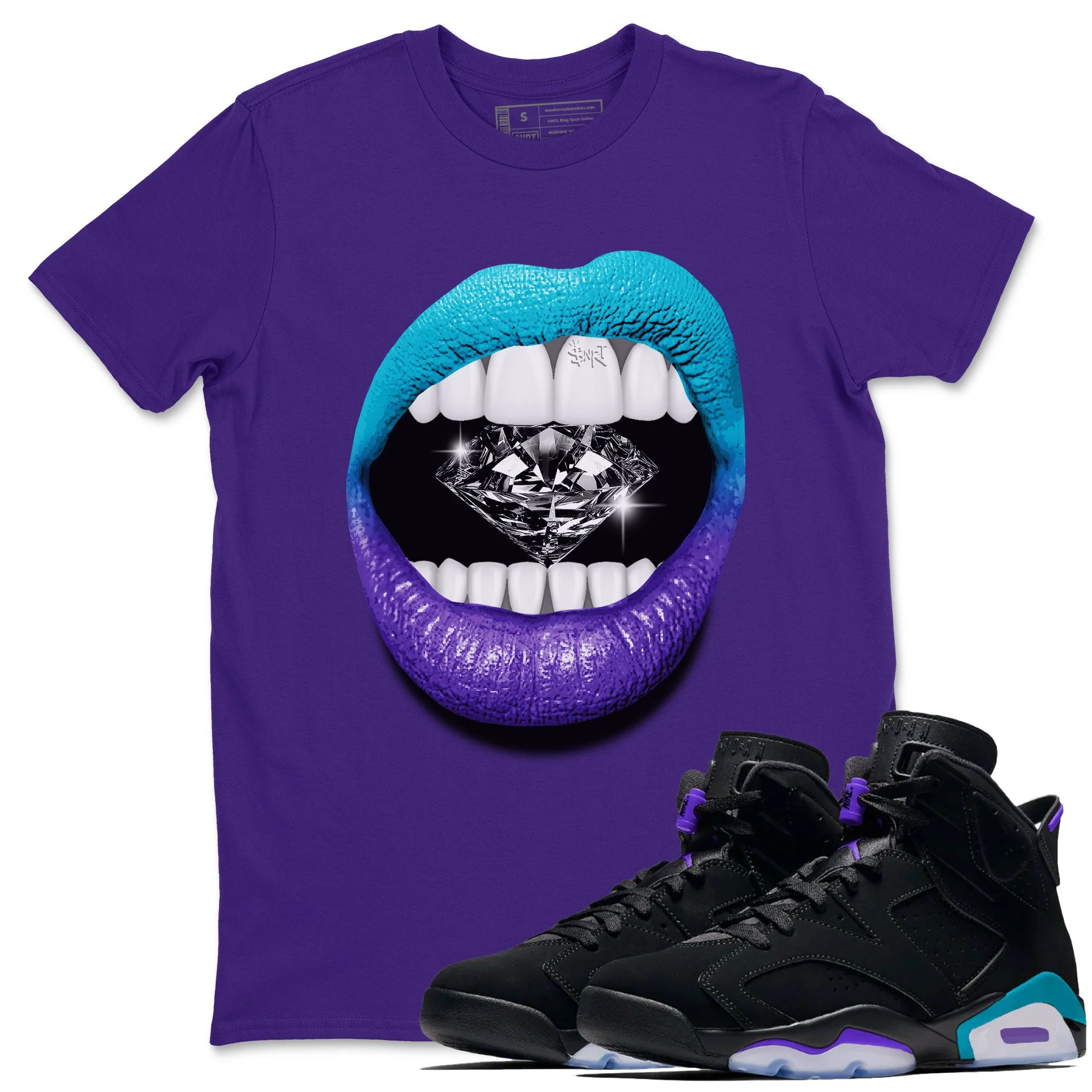 Lips Diamond Unisex Tops - Air Jordan 6 Aqua