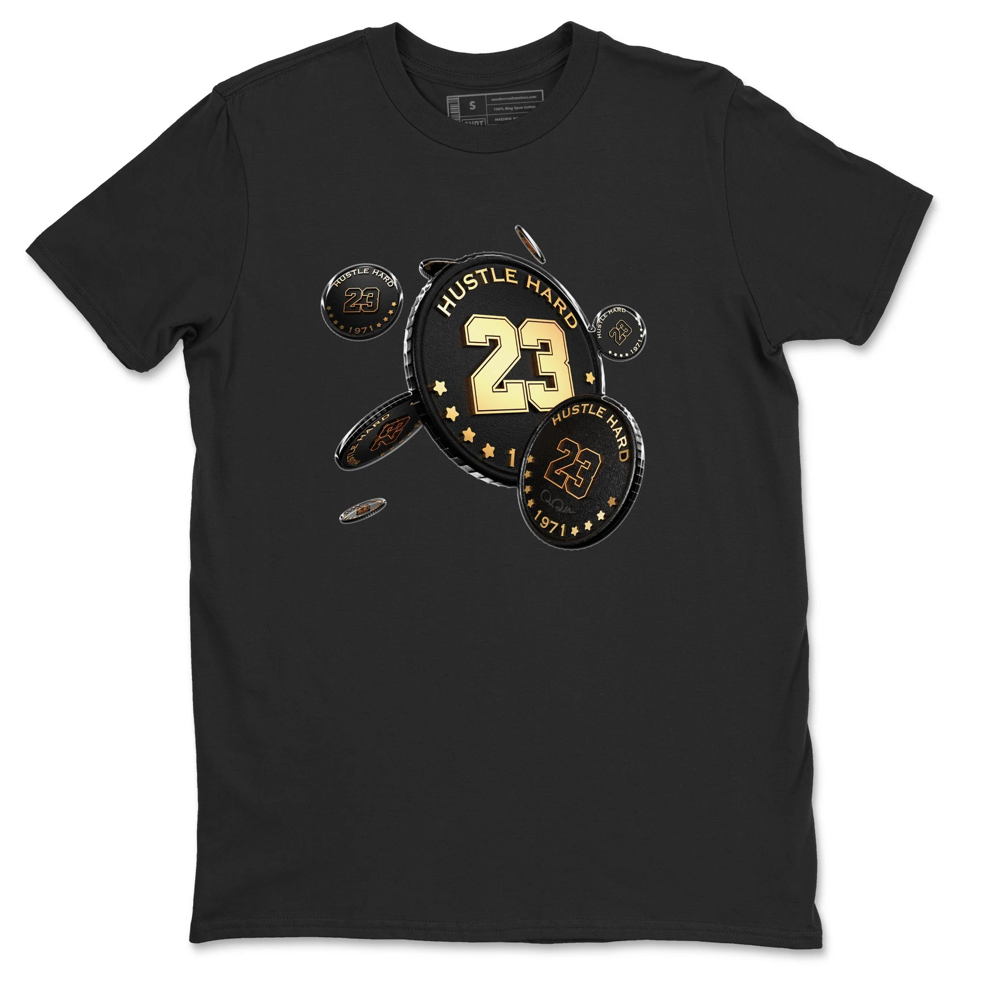 Coin Drop Sneaker Tees - Air Jordan 1 Black Metallic Gold