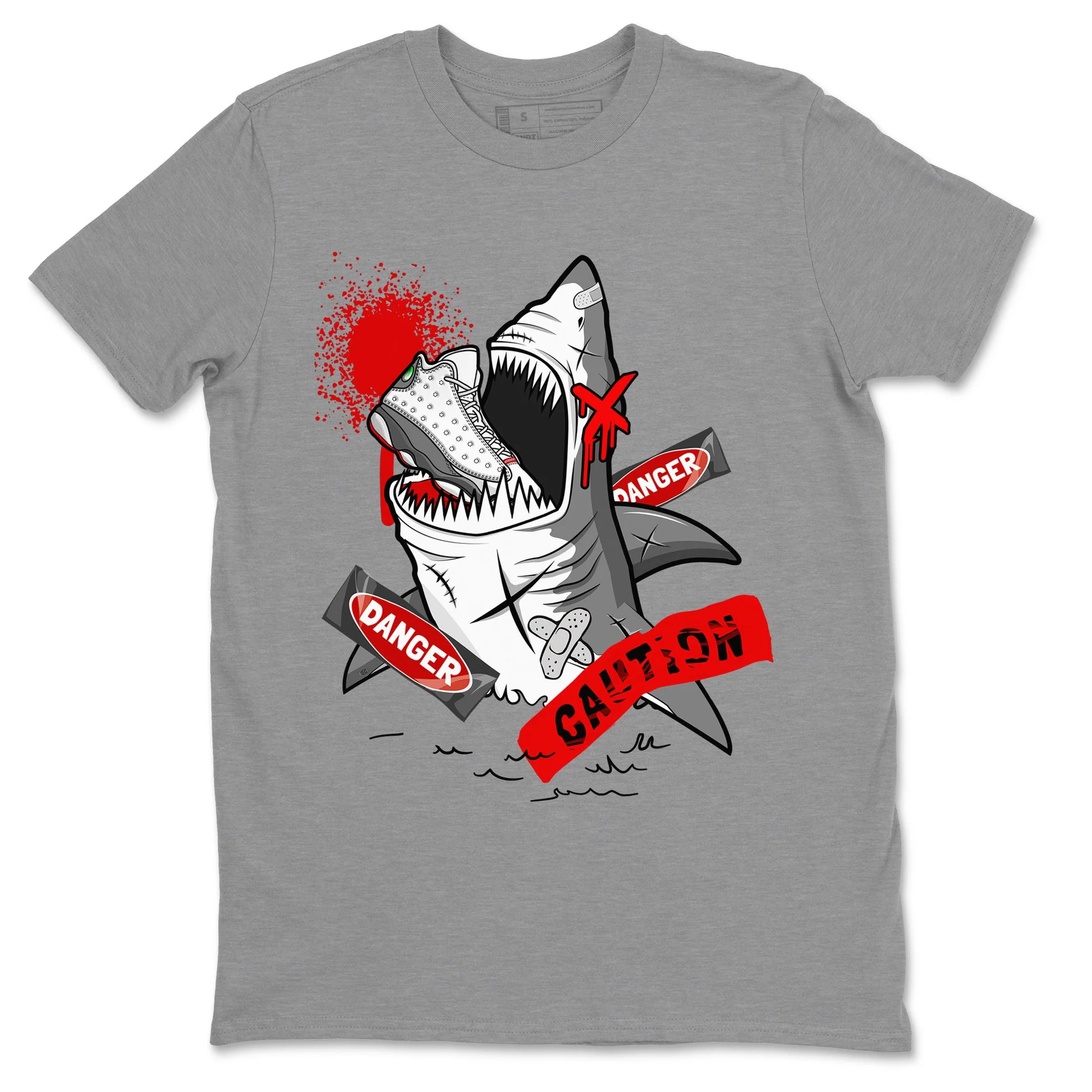 Dangerous Shark Sneaker Tee - Air Jordan 13 Wolf Grey