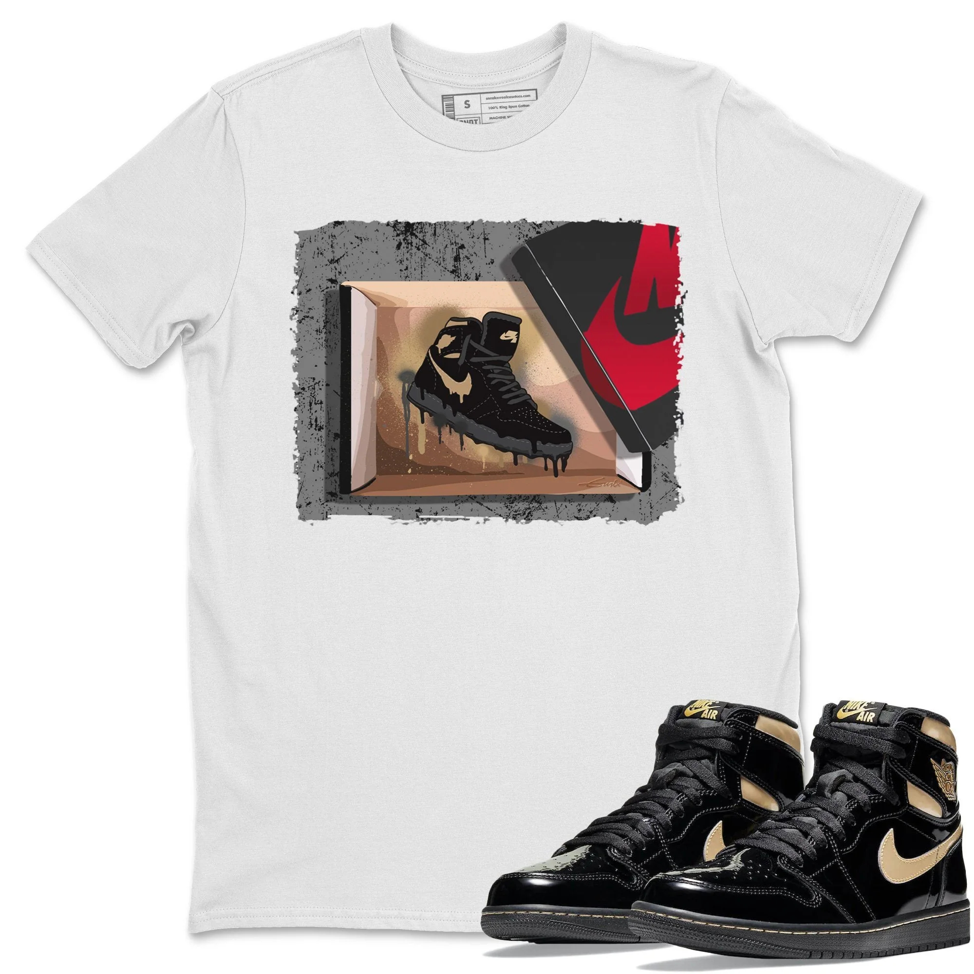 New Kicks Unisex Tops - Air Jordan 1 Black Metallic Gold
