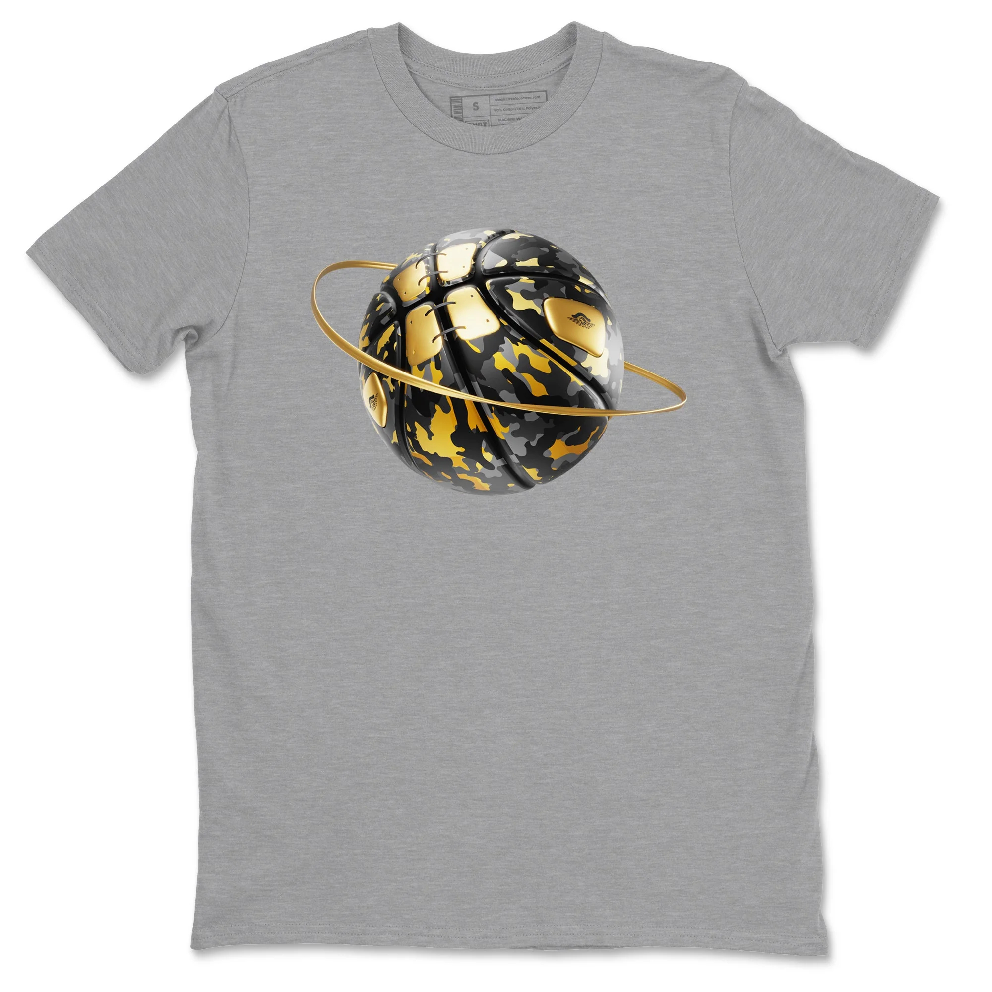 Camo Basketball Planet Sneaker Tees - Air Jordan 1 Black Metallic Gold