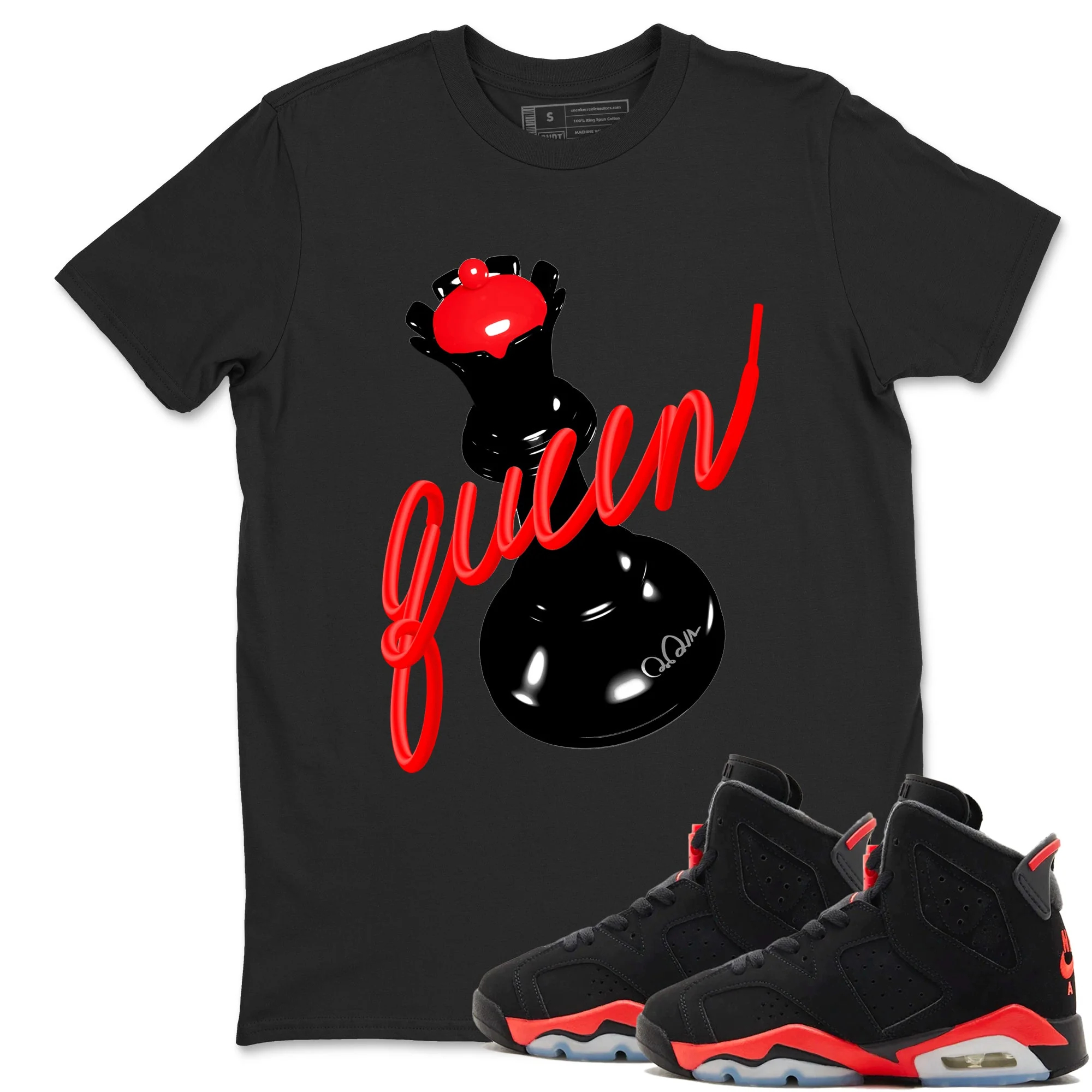 3D Queen Sneaker Tees - Air Jordan 6 Reverse Infrared