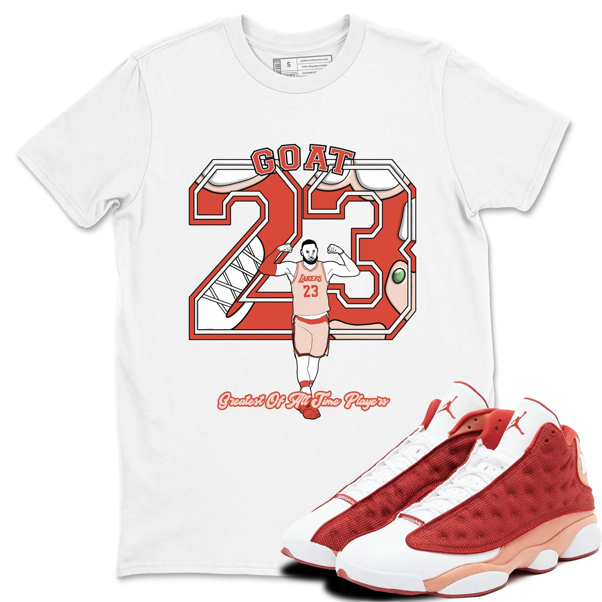 Goat Player Sneaker Tees - Air Jordan 13 Dune Red