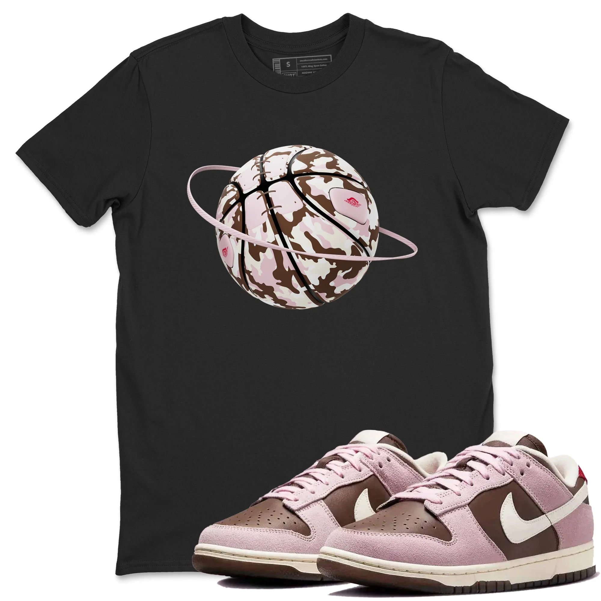Camo Basketball Planet Sneaker Tees - Dunk Cacao Wow And Pink Foam