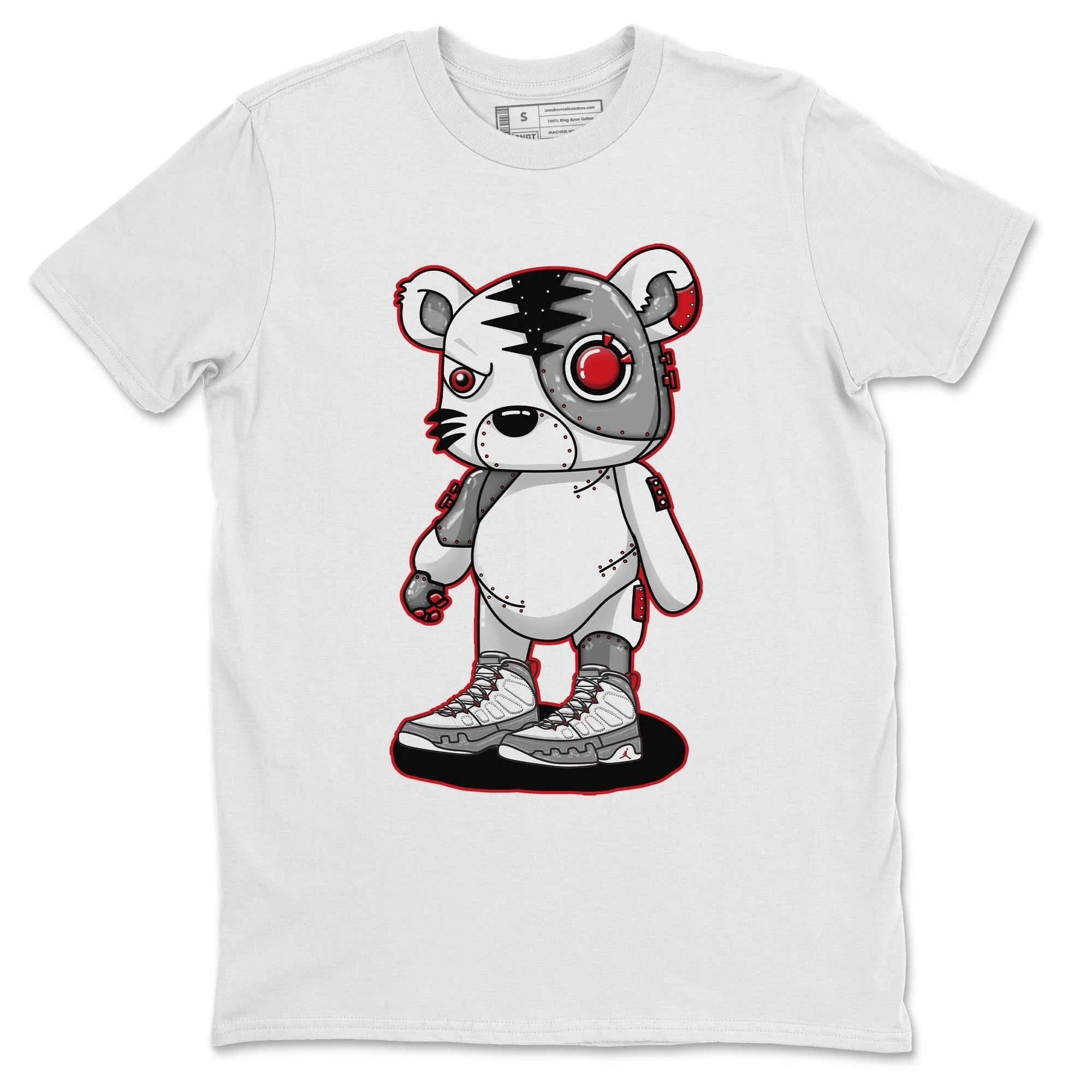 Cyborg Tiger Unisex Tops - Air Jordan 9 Fire Red