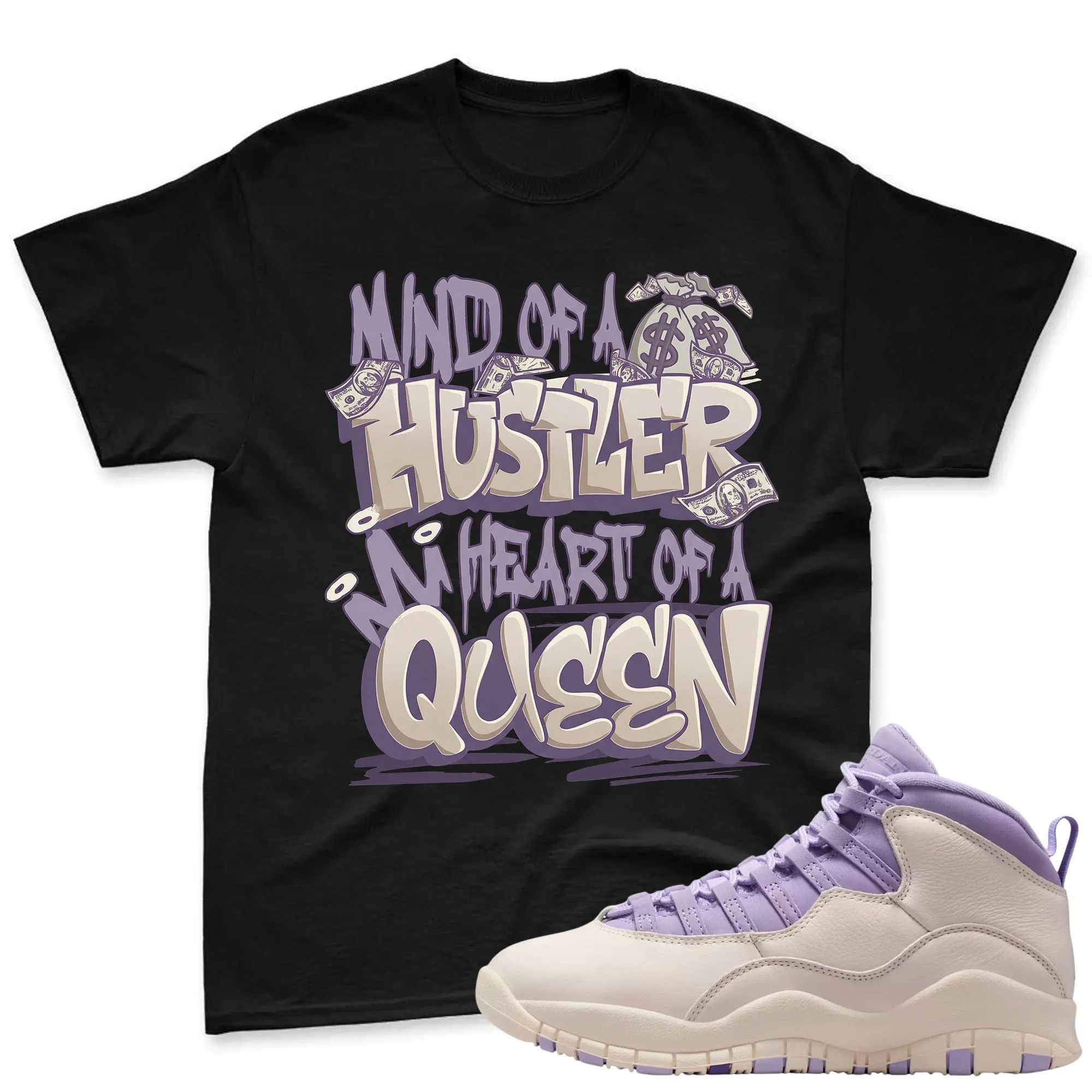 QUEEN! Shirt To Match Jordan 10 Hydrangeas Chalk, Jordan 10 Sneaker Mactching Shirt, Jordan Match Tee, AJ 10 Chalk Sneaker Match Shirt