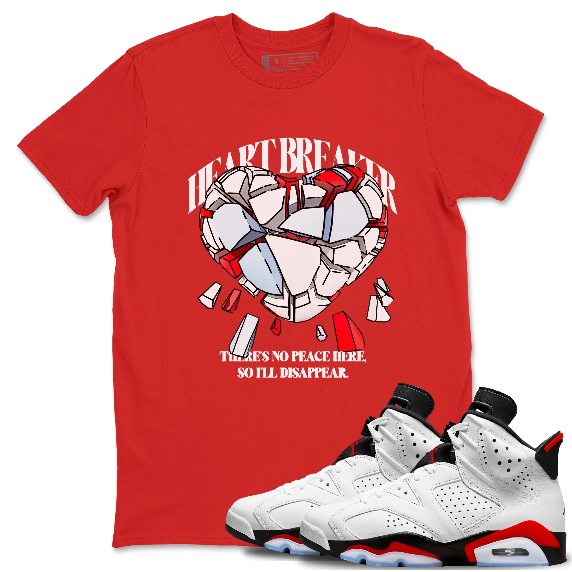 Heart Breaker Sneaker Tees - Air Jordan 6 Fire Red