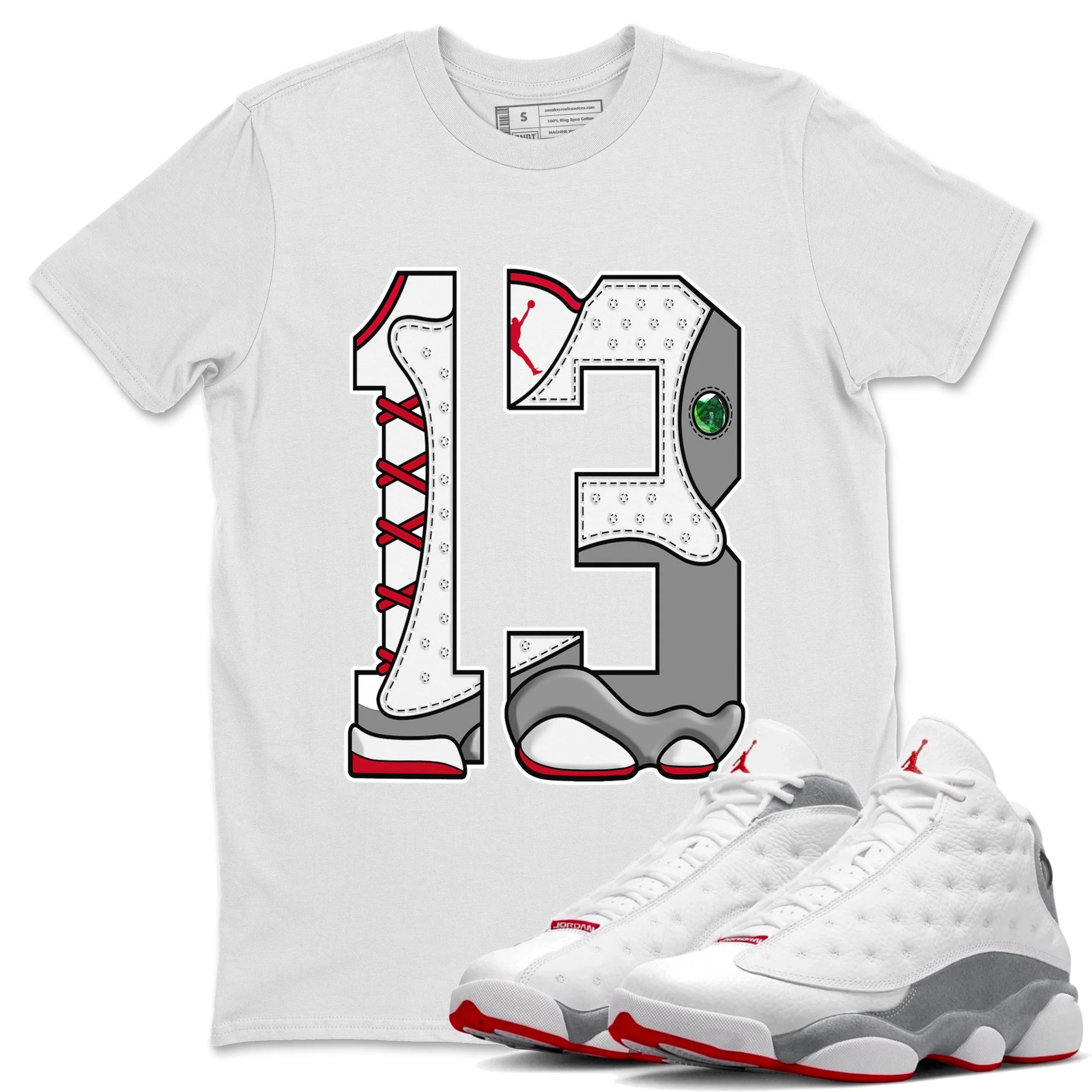 Number 13 Unisex Tops - Air Jordan 13 Wolf Grey