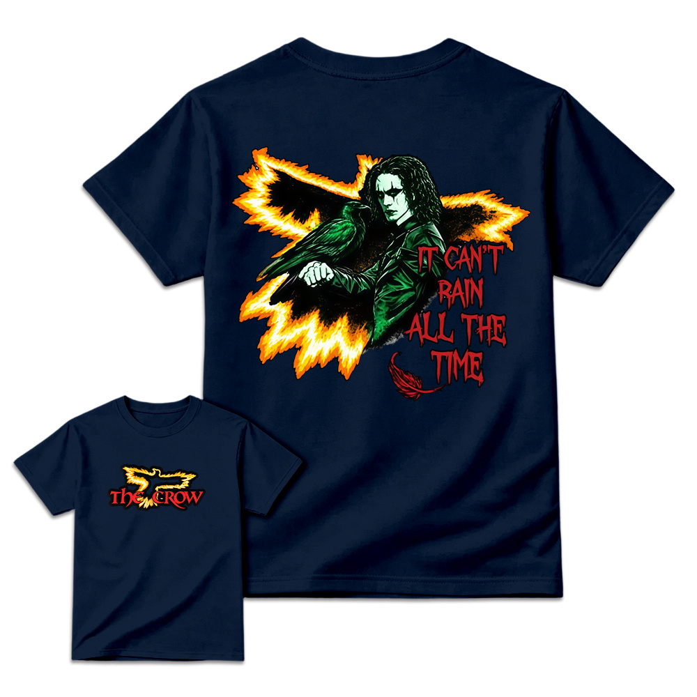 "It Can't Rain All The Time" Flame Raven Gothic T-Shirt
