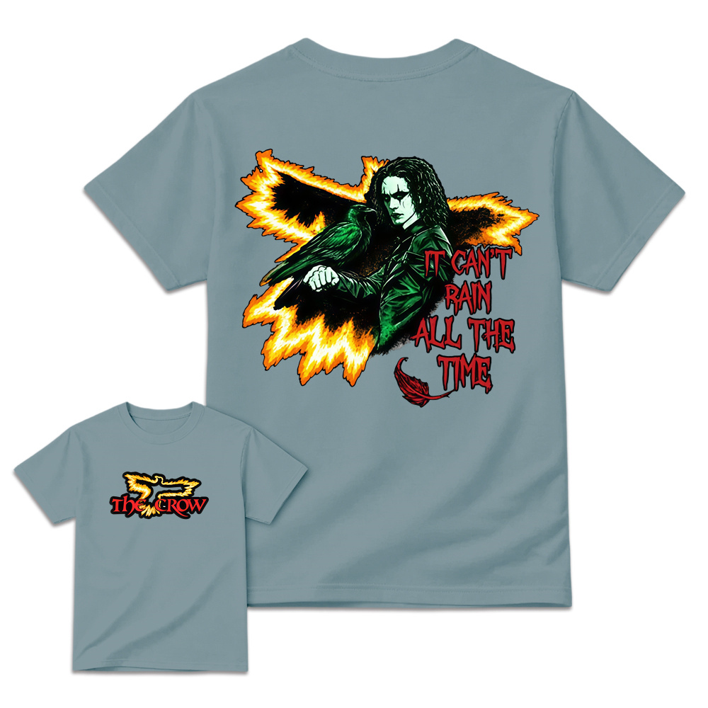 "It Can't Rain All The Time" Flame Raven Gothic T-Shirt