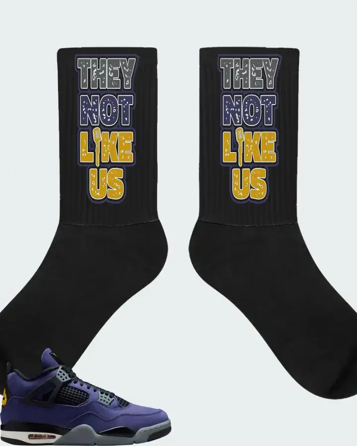 Air Jordan 4 Retro Lakers  Sneaker Matching Socks