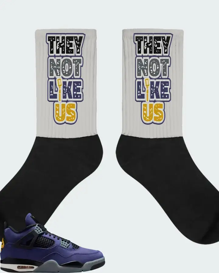 Air Jordan 4 Retro Lakers  Sneaker Matching Socks