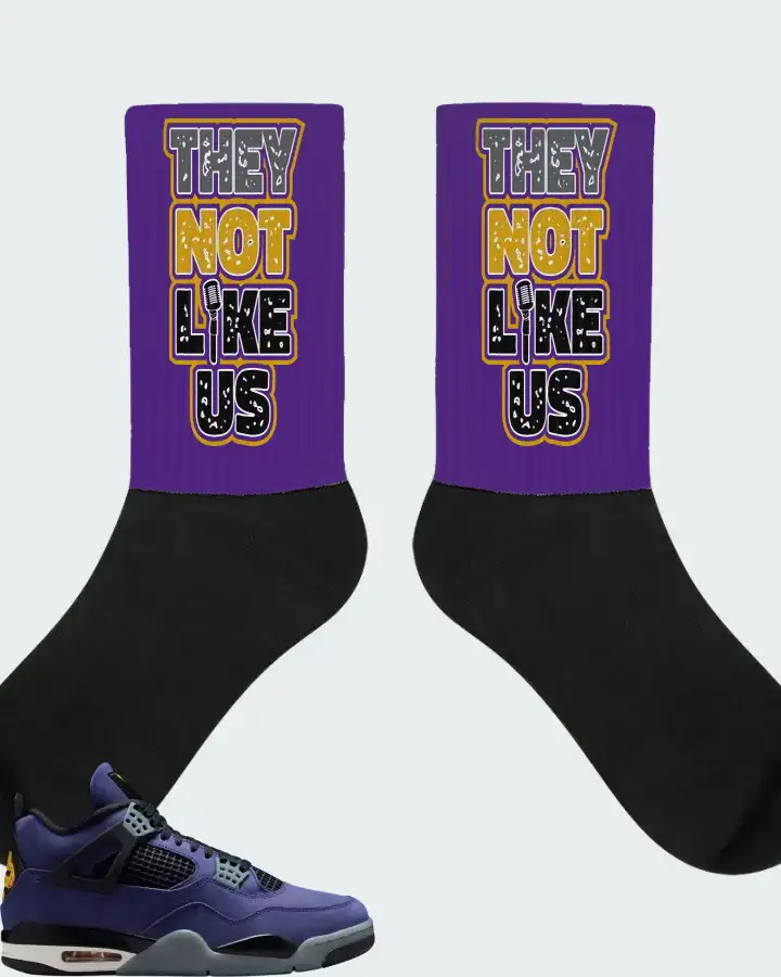 Air Jordan 4 Retro Lakers  Sneaker Matching Socks