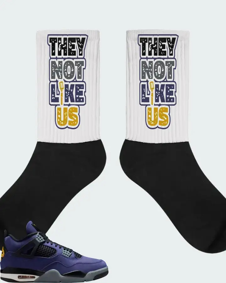 Air Jordan 4 Retro Lakers  Sneaker Matching Socks
