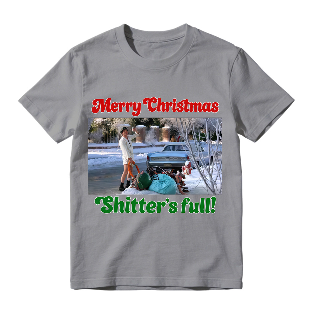 "Sh1tt3r's Full!" Funny Christmas T-Shirt, Holiday Movie Parody Tee