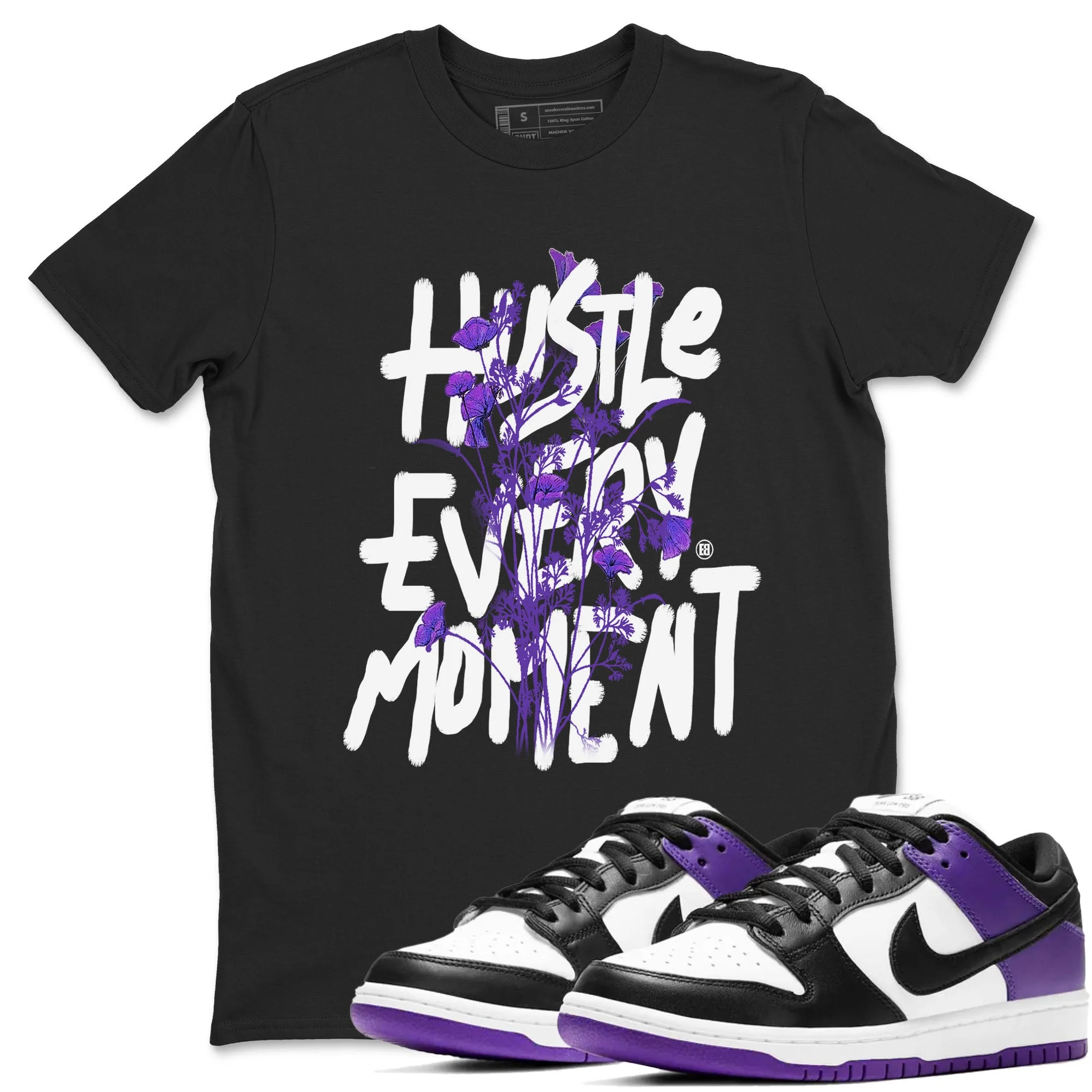 Hustle Every Moment Sneaker Tees - Dunk Low Court Purple