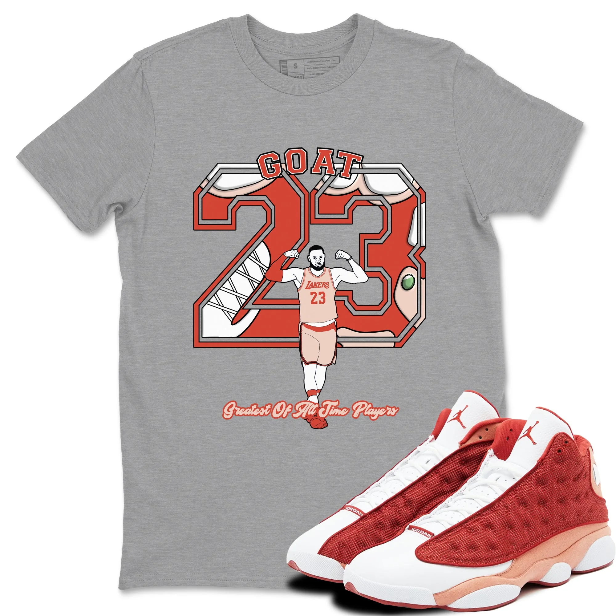 Goat Player Sneaker Tees - Air Jordan 13 Dune Red