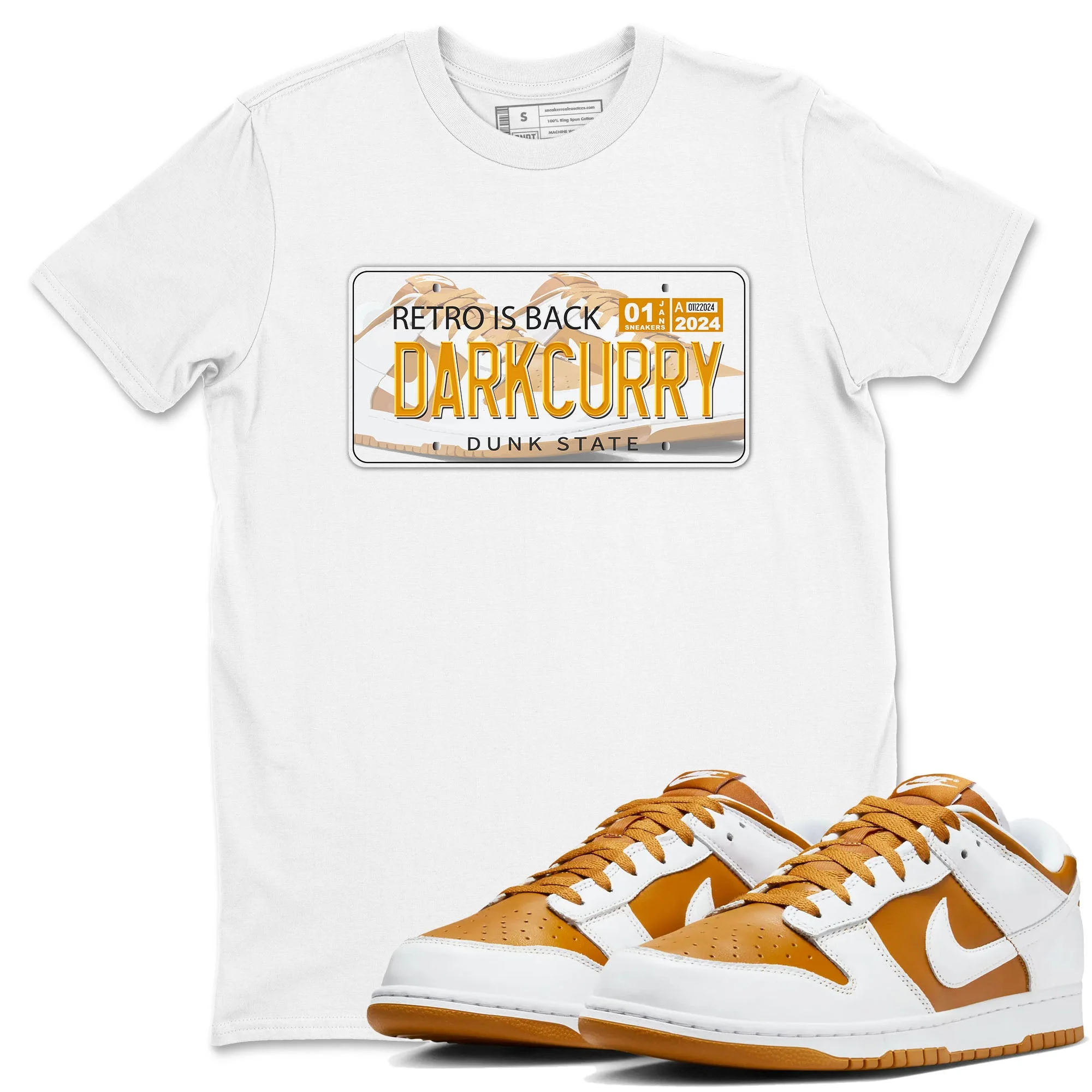 Jordan plate Sneaker Tees - Dunk Dark Curry
