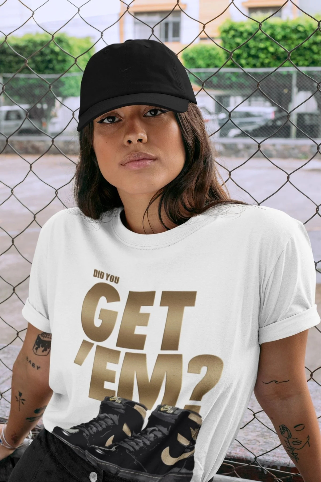 Did You Get 'Em Unisex Tops - Air Jordan 1 Black Metallic Gold