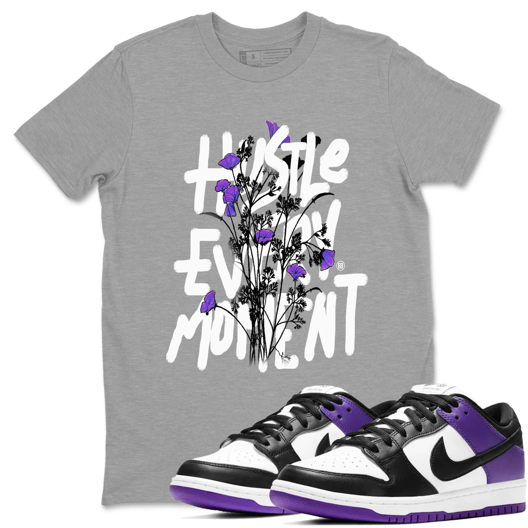 Hustle Every Moment Sneaker Tees - Dunk Low Court Purple