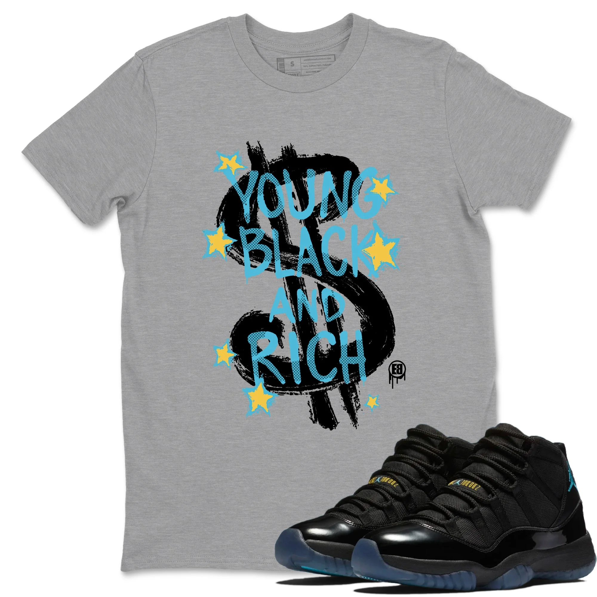 Young Black And Rich Sneaker Tees - Air Jordan 11 Gamma