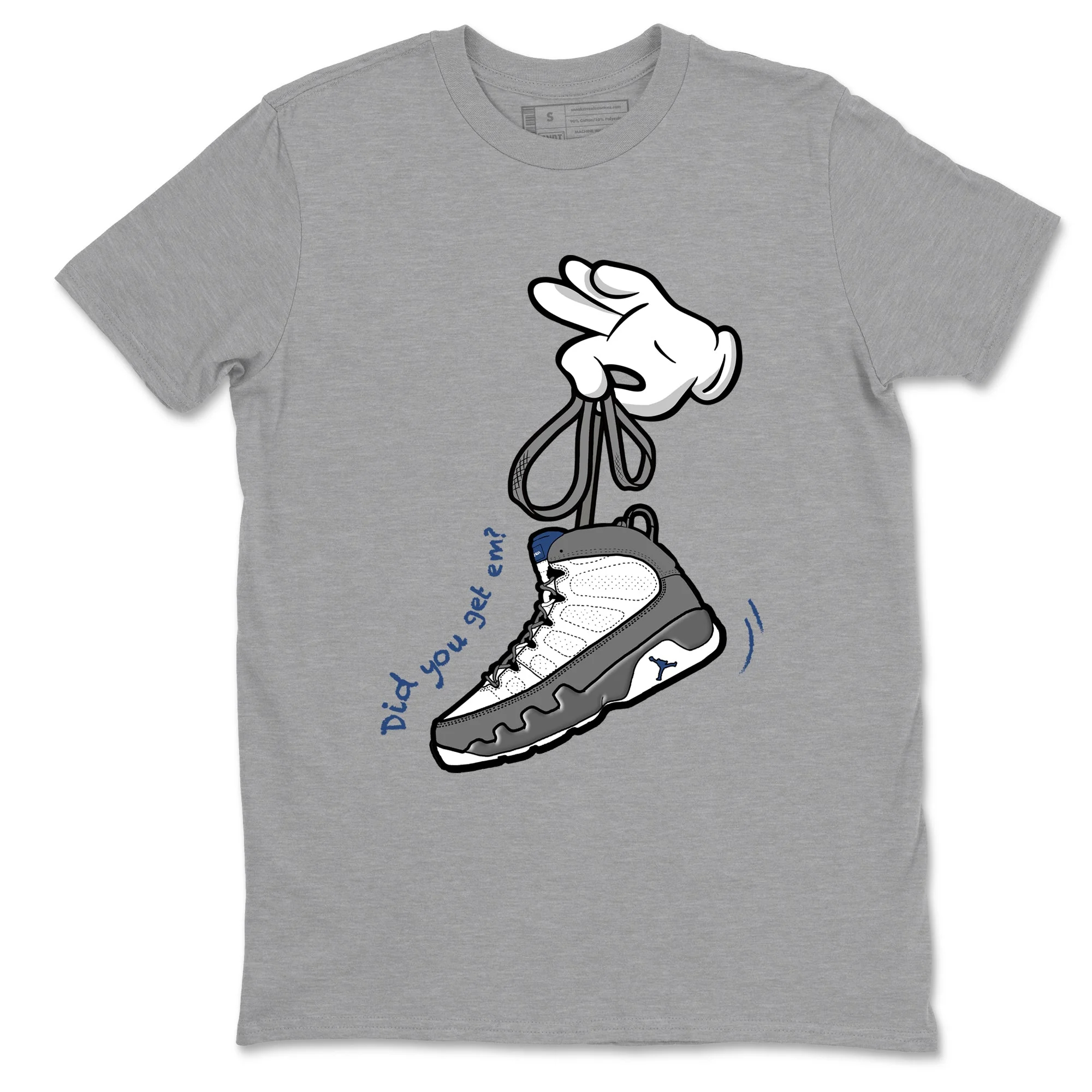 Cartoon Hands Sneaker Tees - Air Jordan 9 Flint Grey