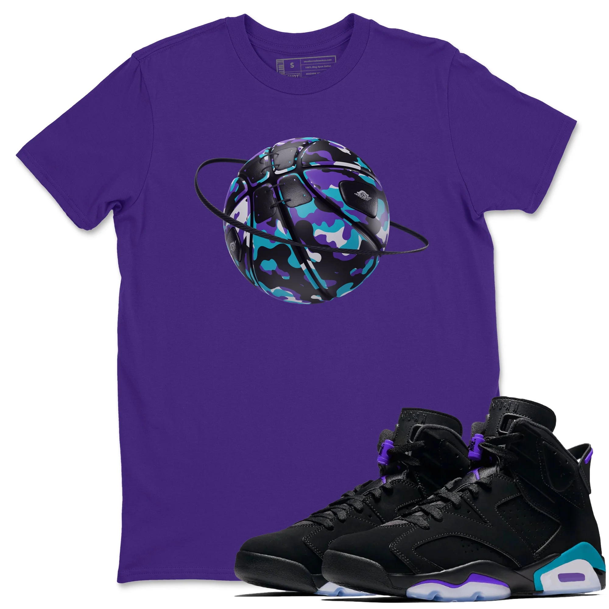 Camo Basketball Planet SNRT Sneaker Tee - Air Jordan 6 Aqua
