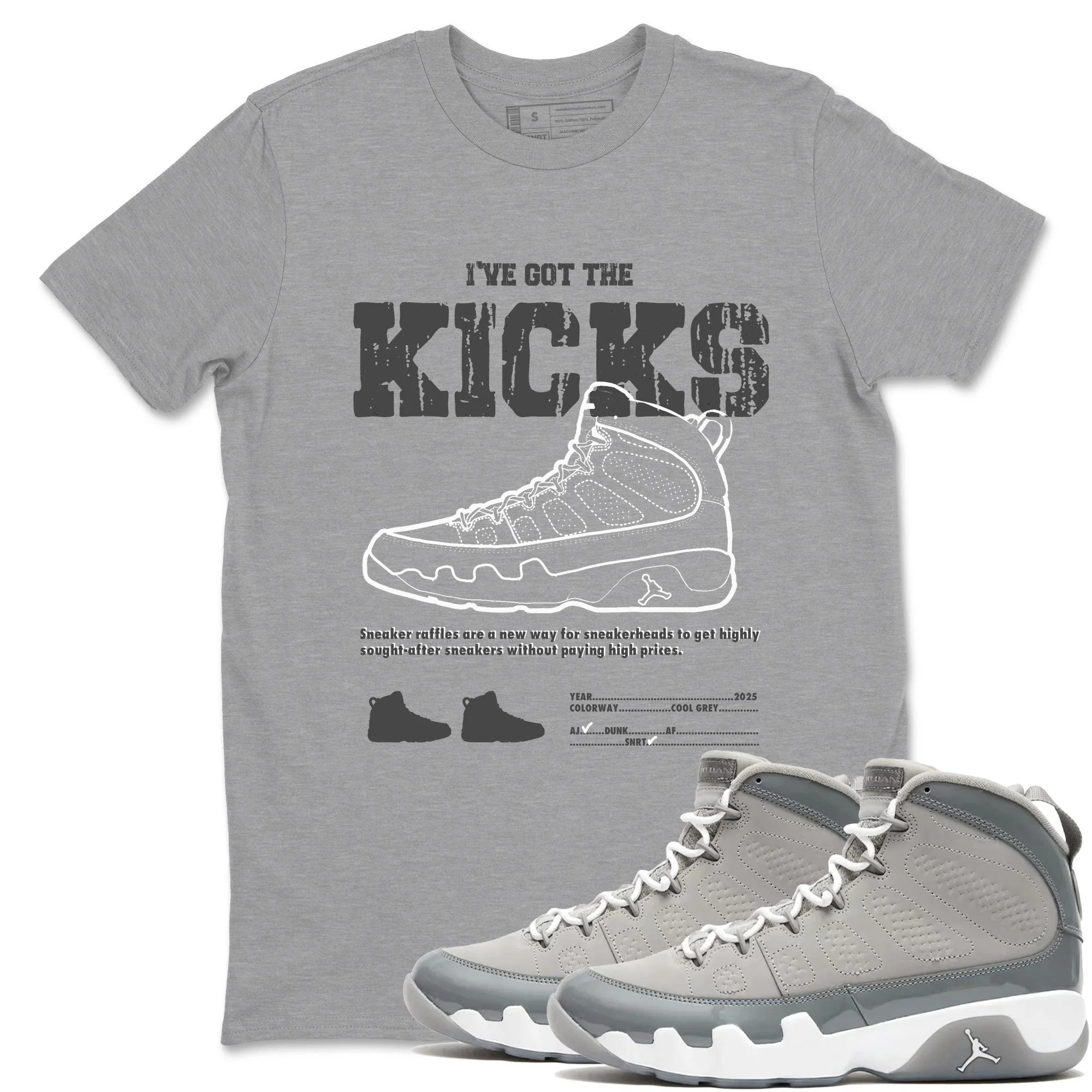 I've The Got The Kicks Sneaker Tees - Air Jordan 9 Cool Grey