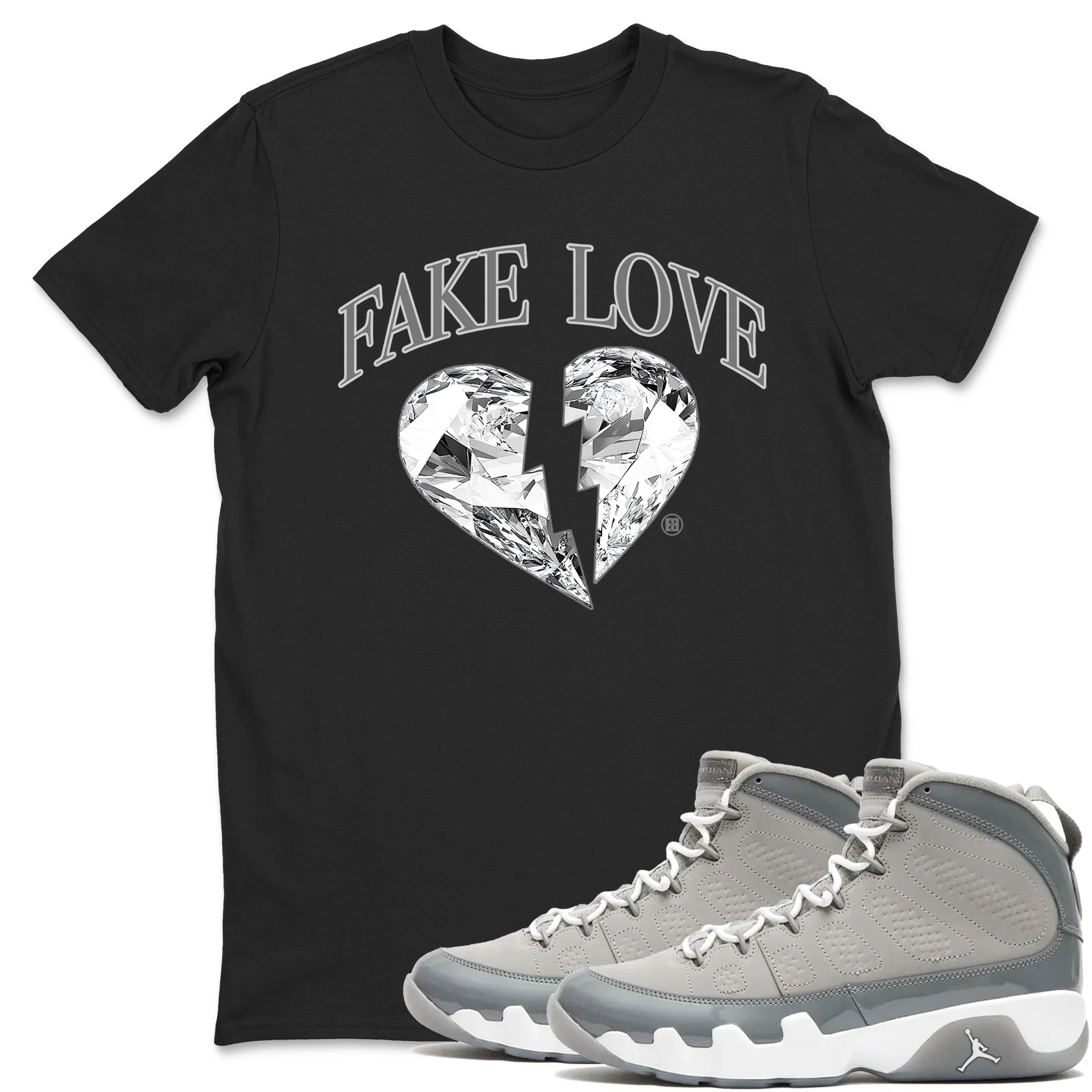 Fake Love Sneaker Tees - Air Jordan 9 Cool Grey