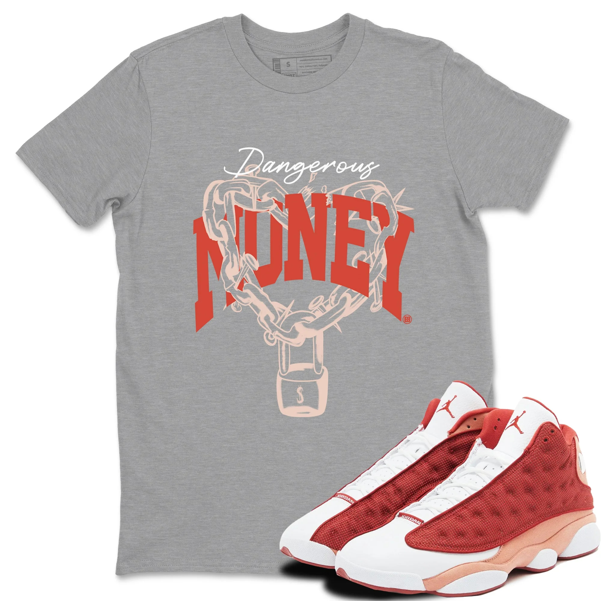 Dangerous Money Sneaker Tees - Air Jordan 13 Dune Red