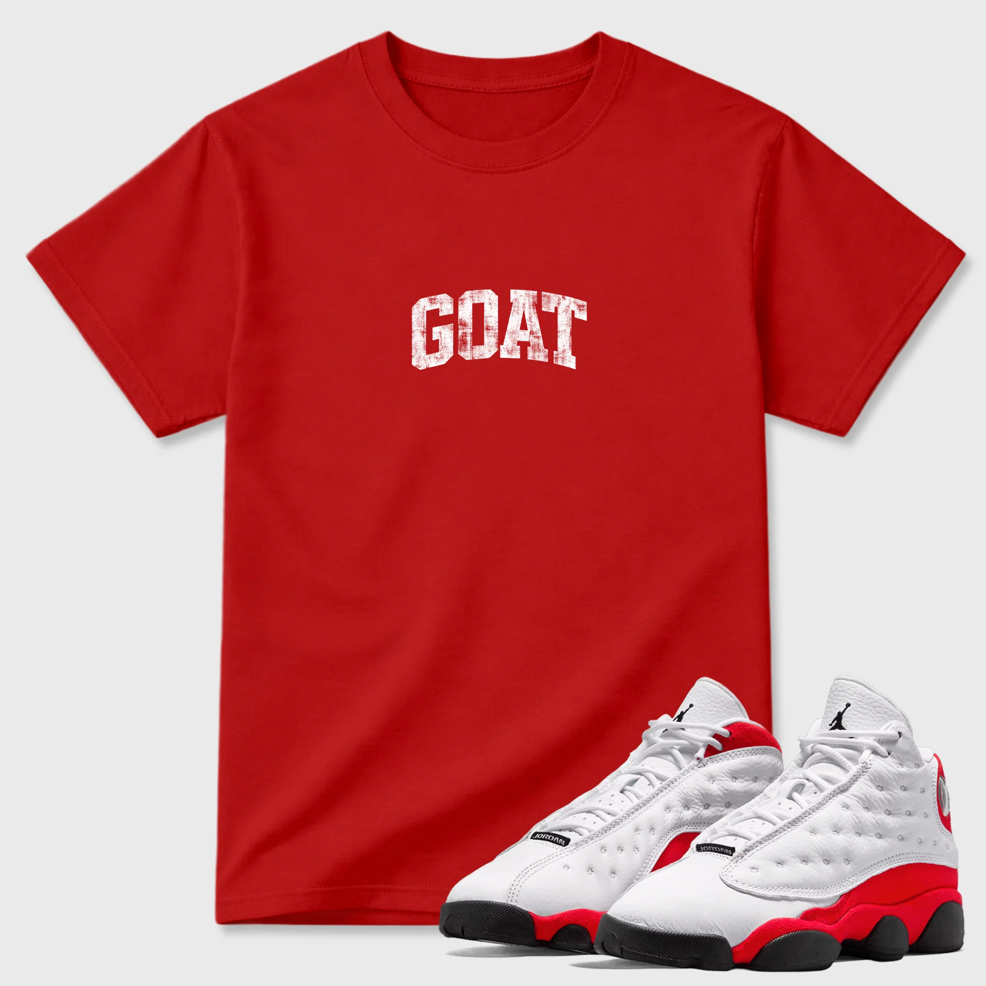 Vintage Goat Sneaker Tees - Air Jordan 13 University Red