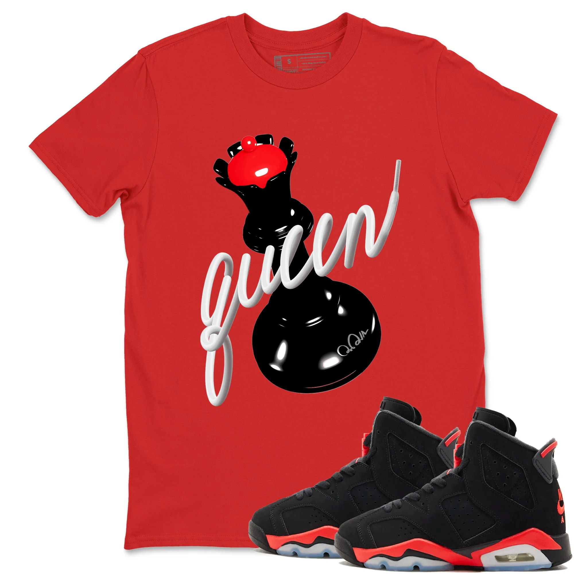 3D Queen Sneaker Tees - Air Jordan 6 Reverse Infrared