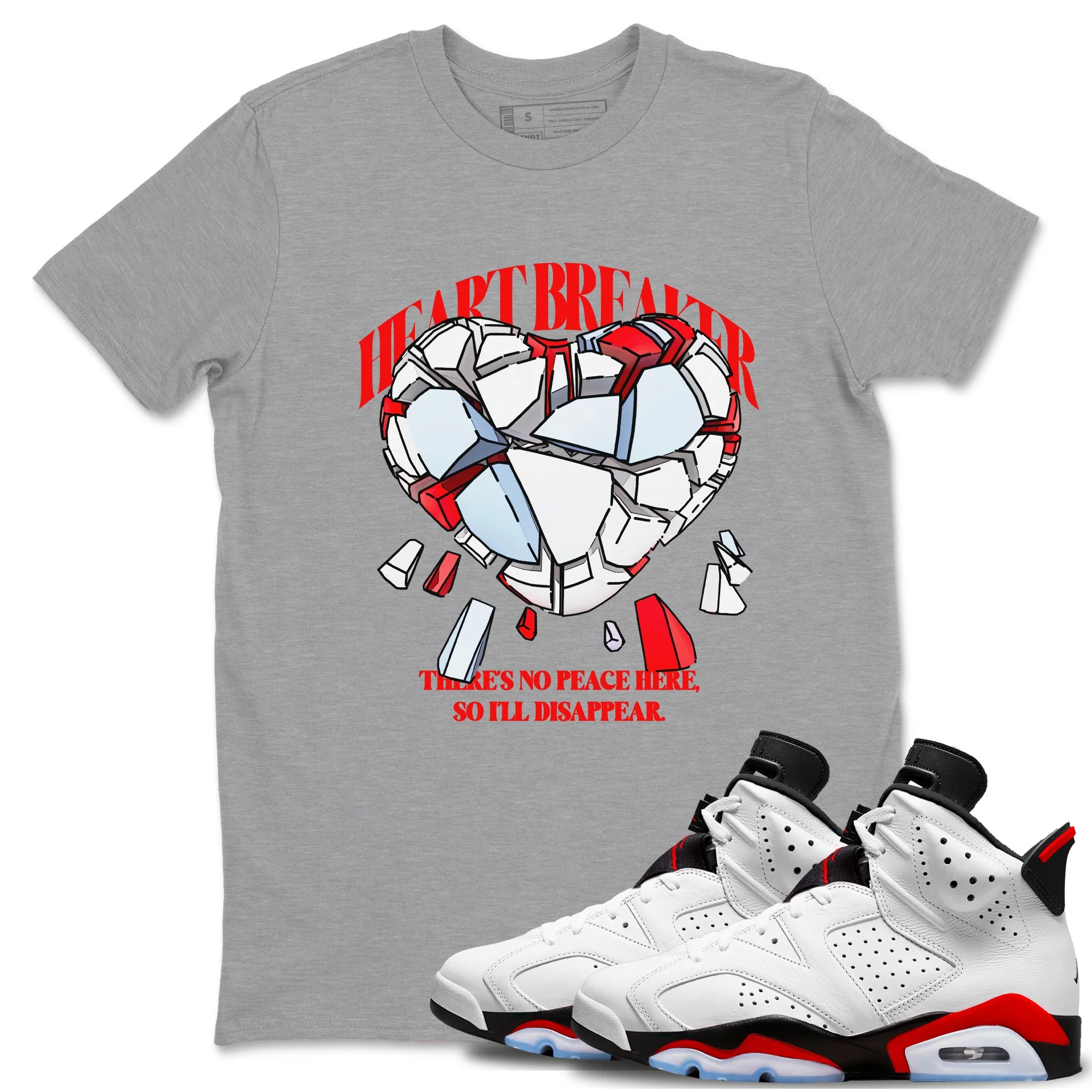 Heart Breaker Sneaker Tees - Air Jordan 6 Fire Red