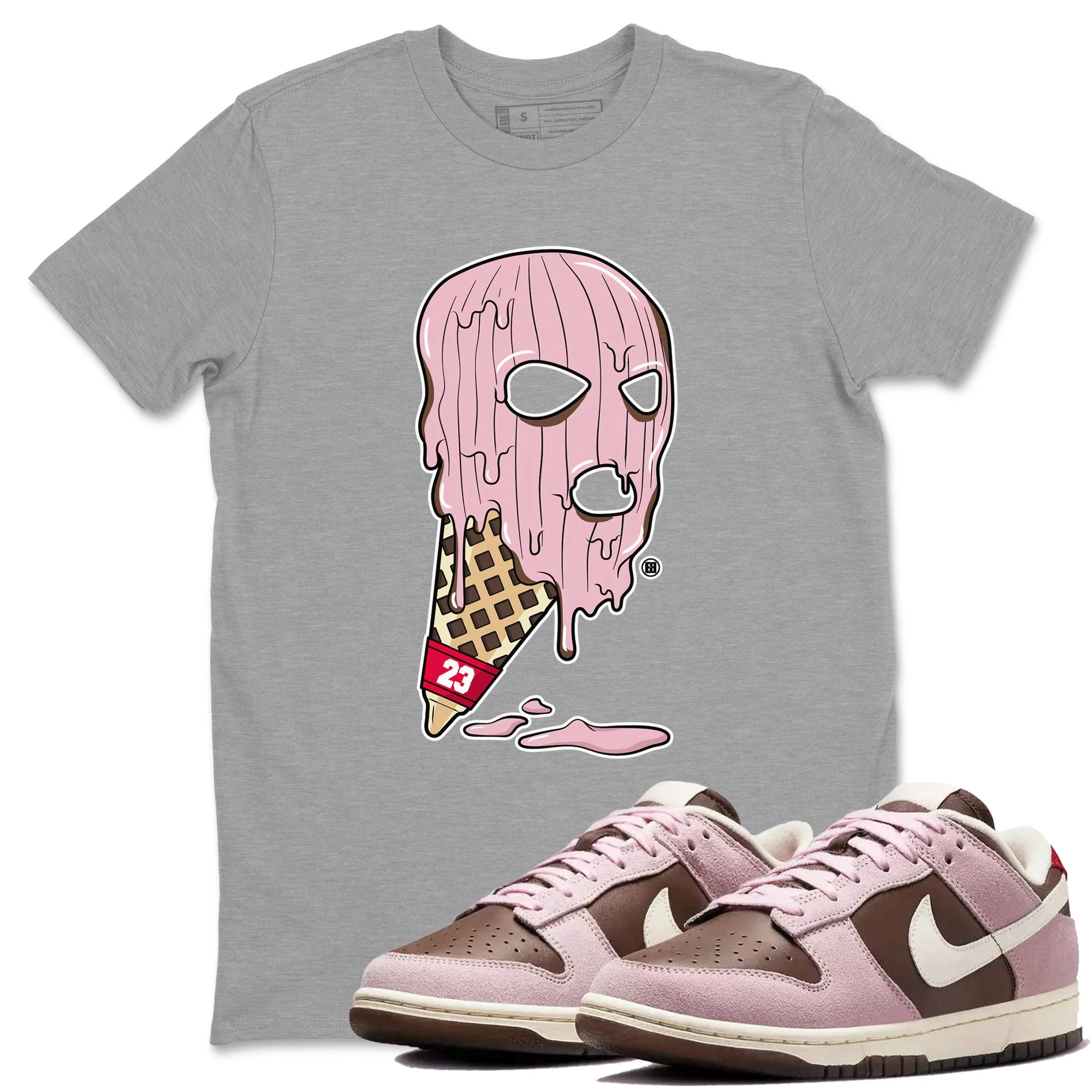 Ice Cream Mask Sneaker Tees - Dunk Cacao Wow And Pink Foam