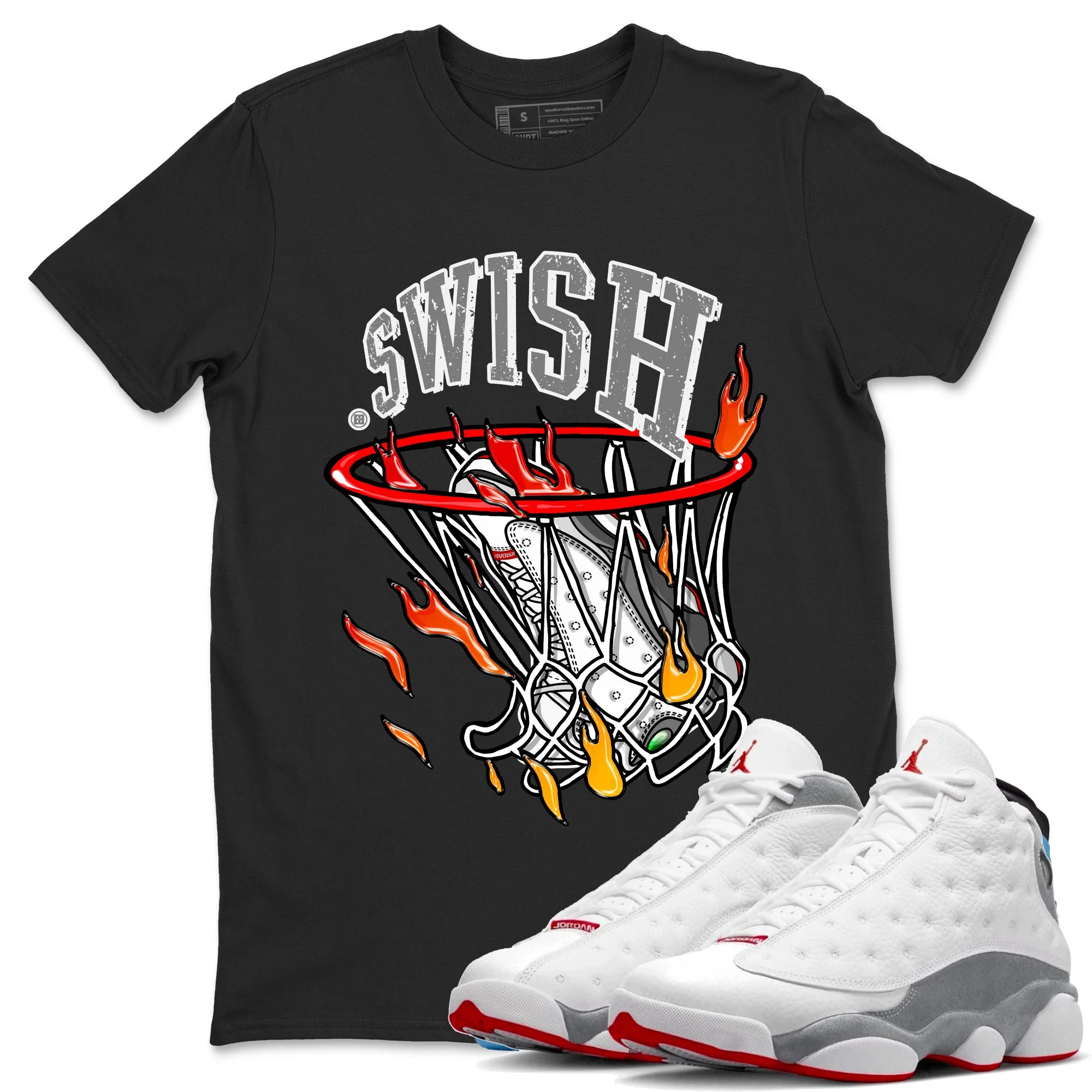 Basketball Hoop Unisex Tops - Air Jordan 13 Wolf Grey