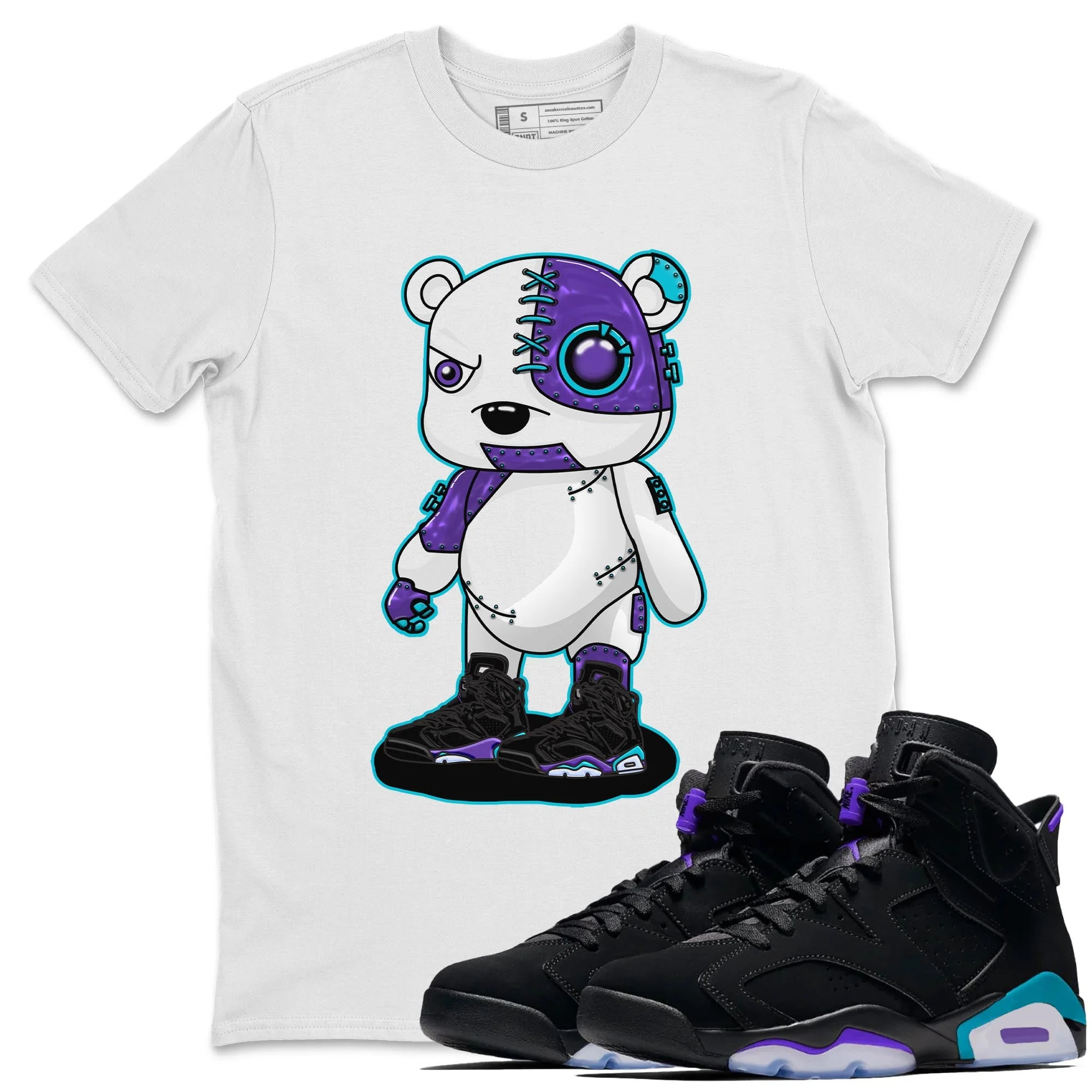 Cyborg Bear Sneaker Tee - Air Jordan 6 Aqua