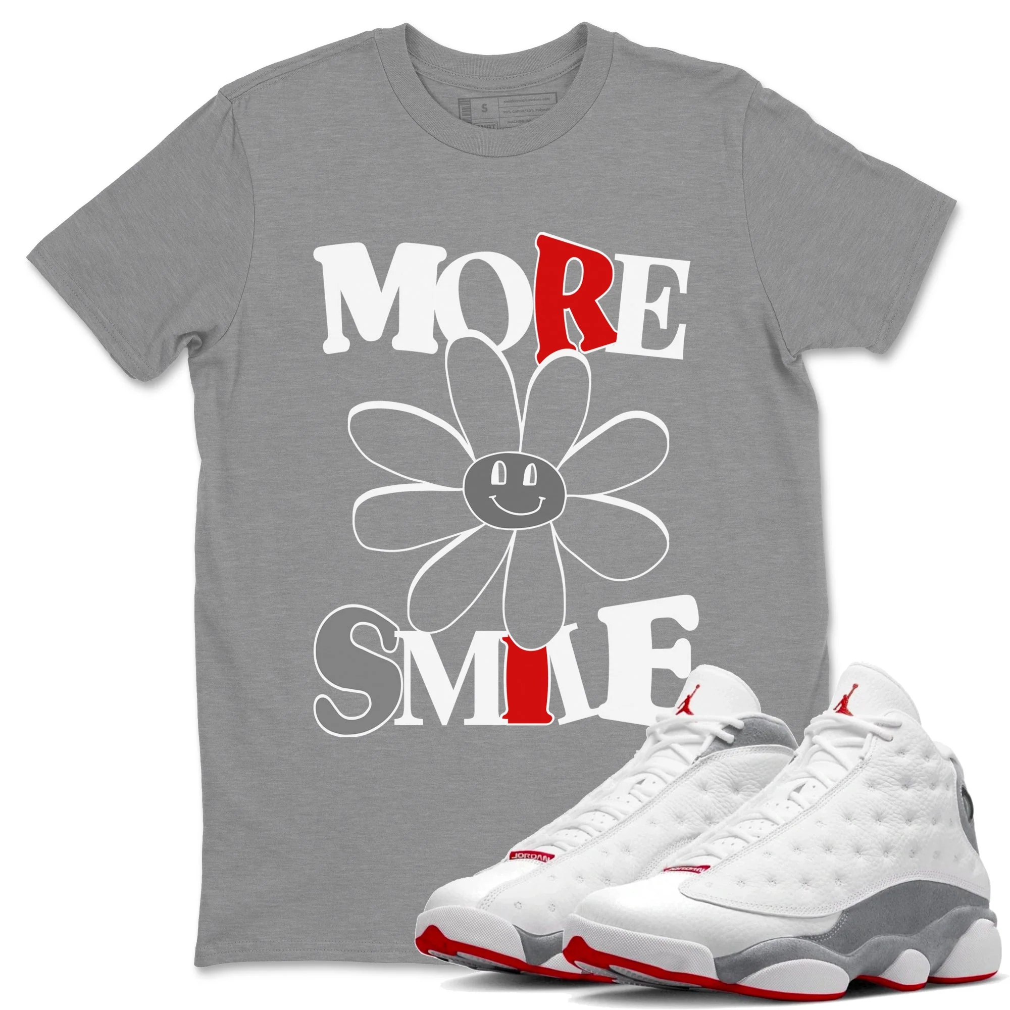 More Smile Unisex Tops - Air Jordan 13 Wolf Grey