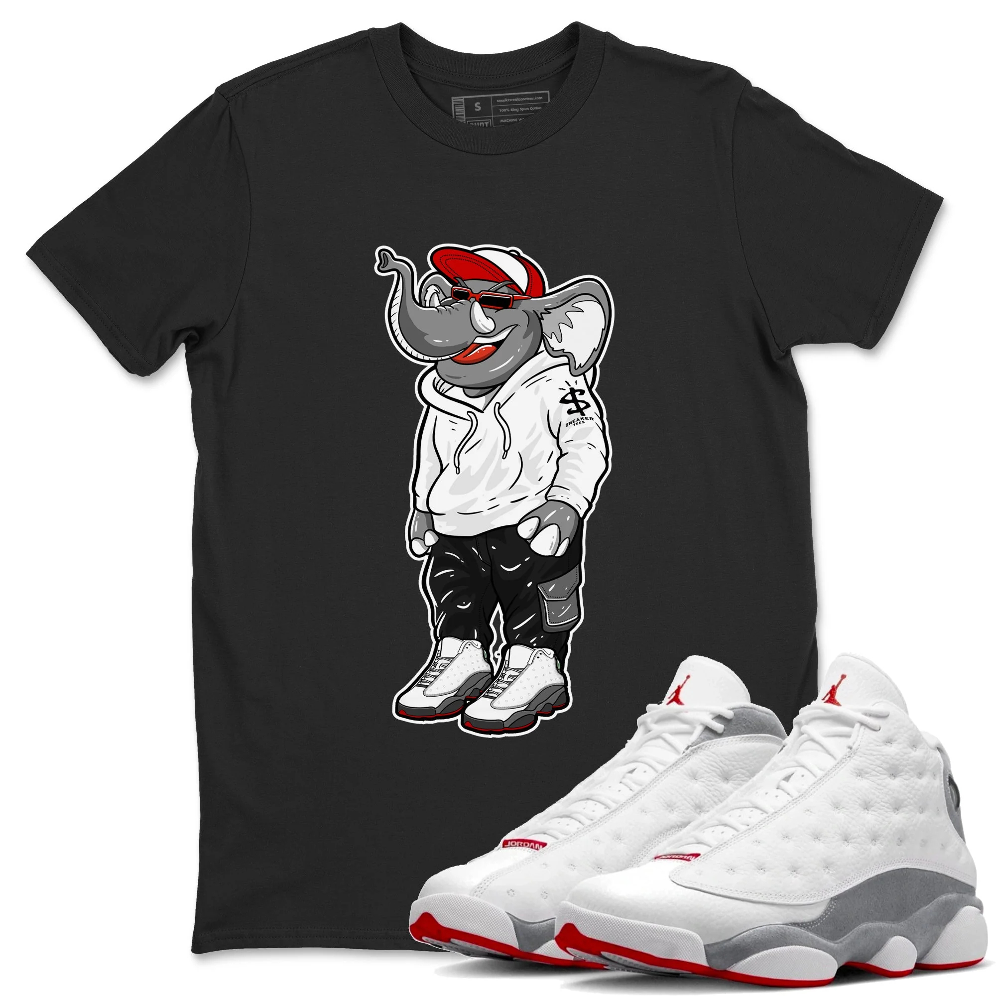 Sneakerhead Elephant Unisex Tops - Air Jordan 13 Wolf Grey